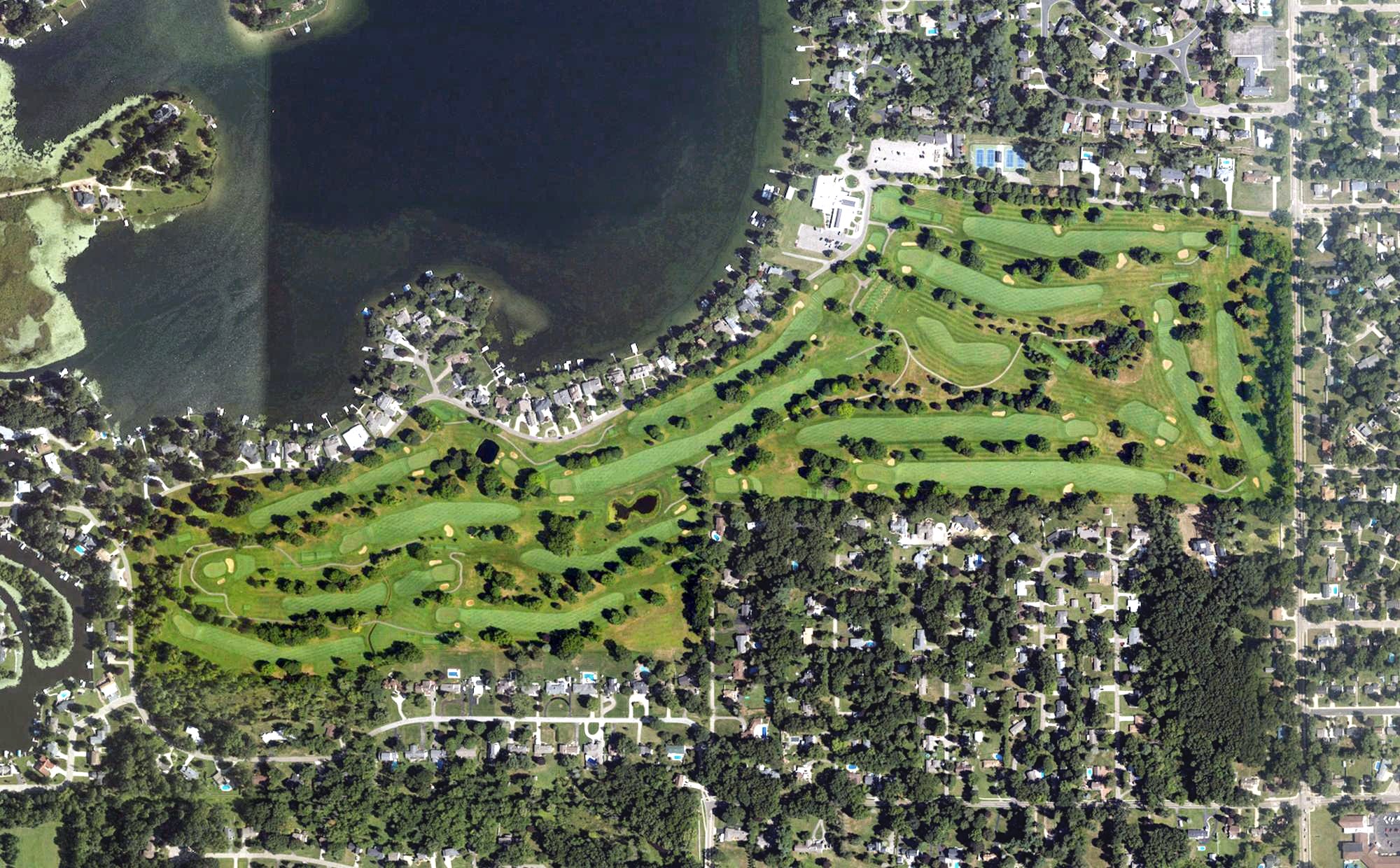 Aerial view of Battle Creek Country Club, MI