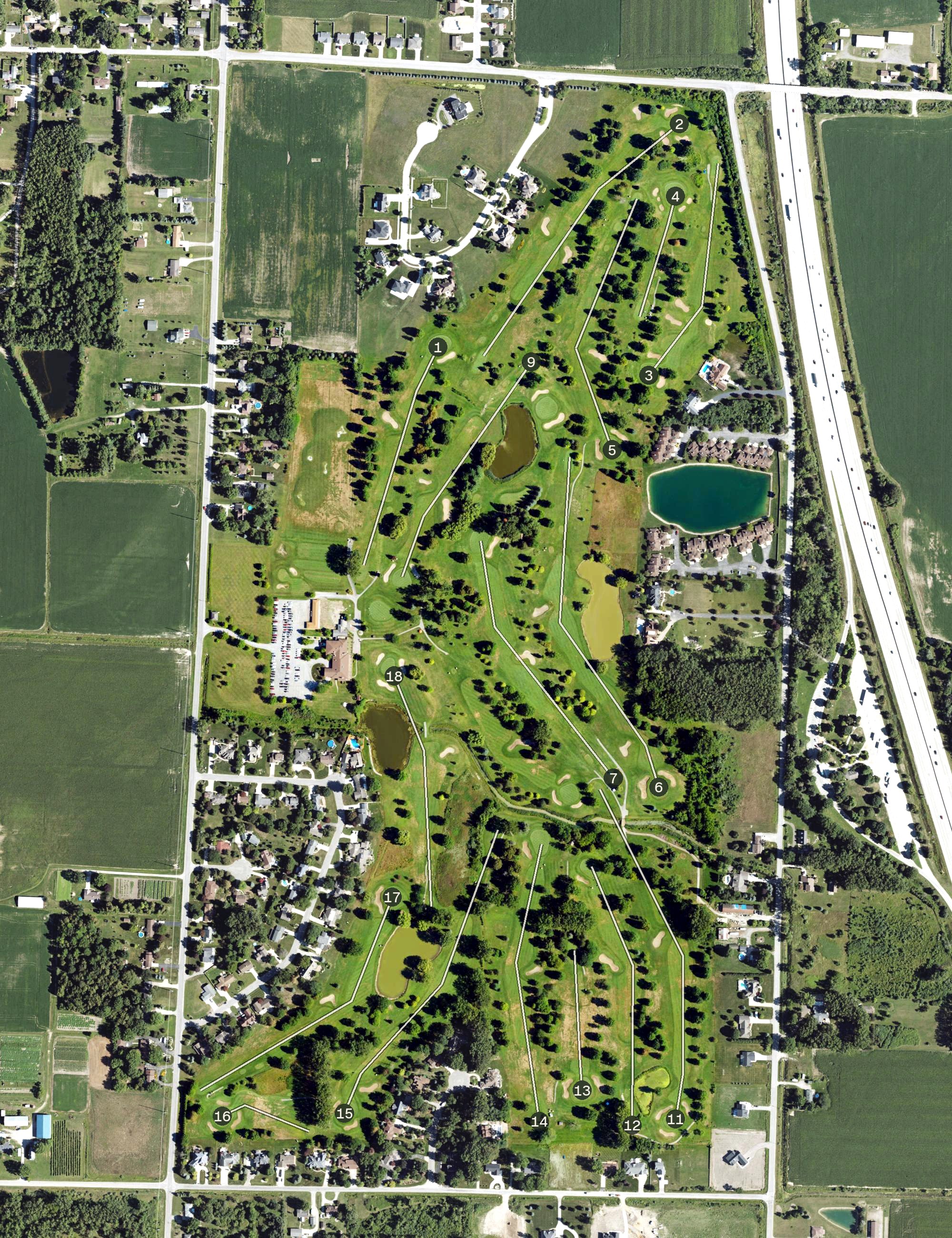 Aerial view of Bay City Country Club, MI