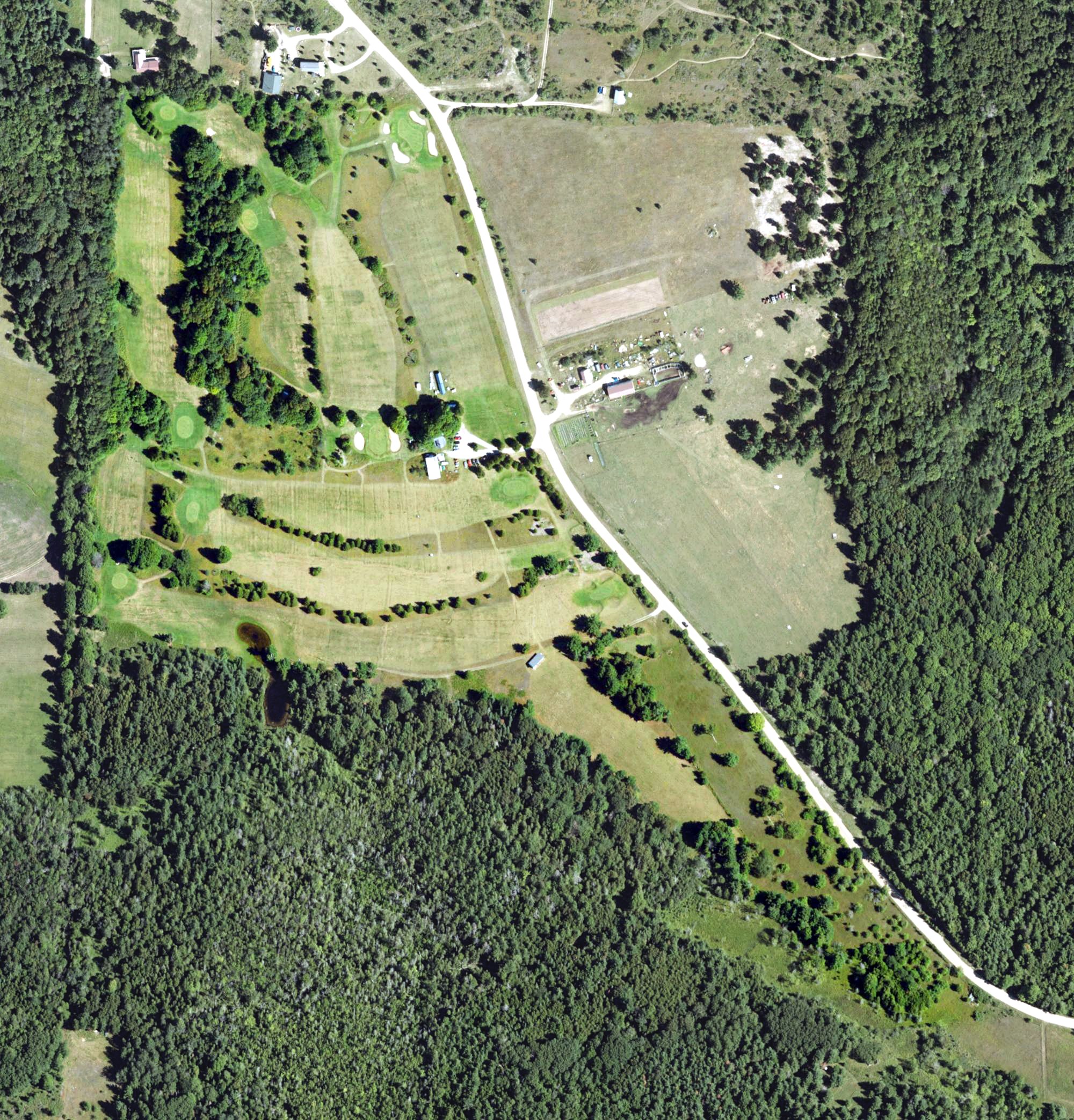 Aerial view of Beaver Island Golf Course, MI