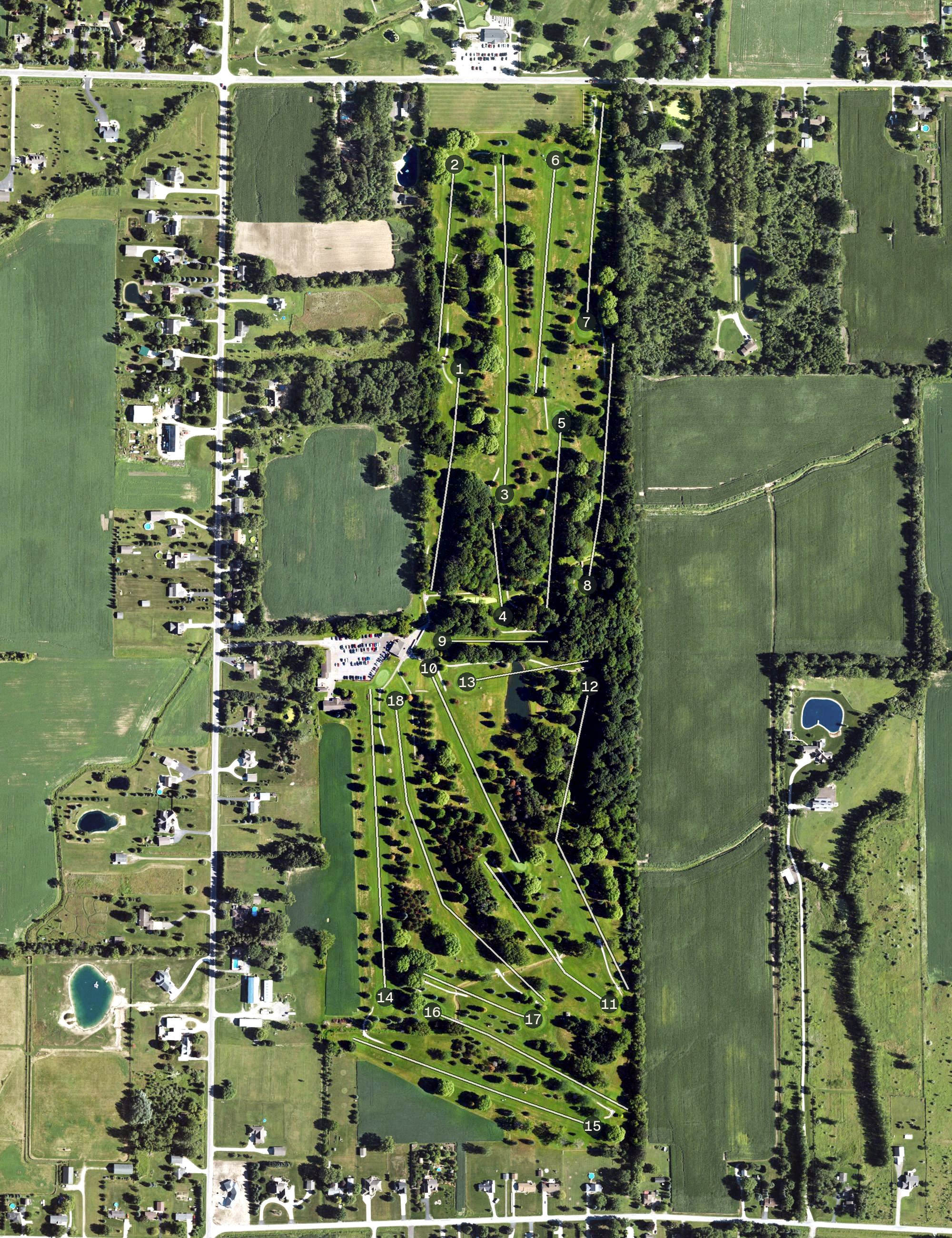 Aerial view of Beech Hollow Golf Course, MI