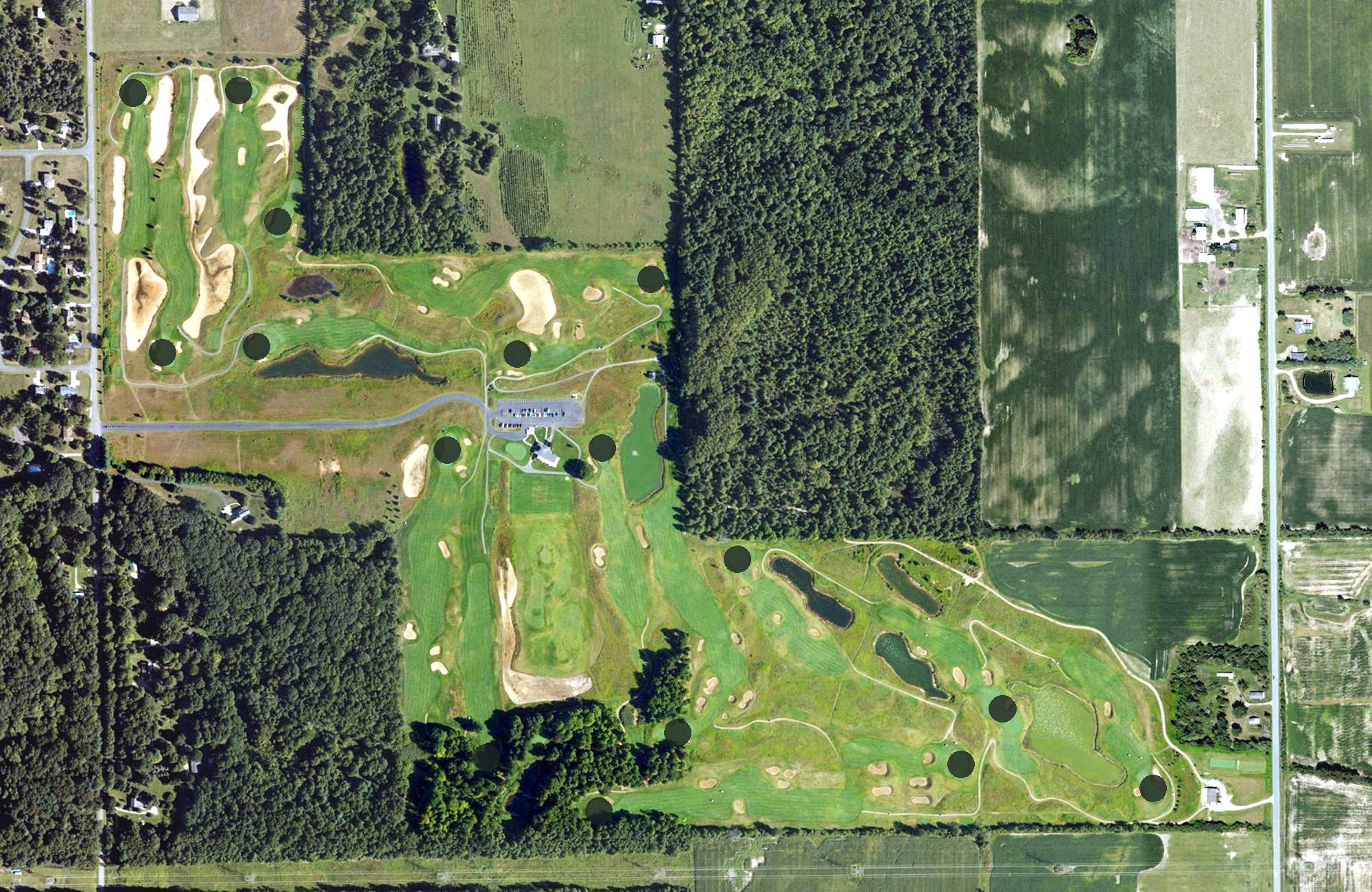 Aerial view of Beeches Golf Club, MI
