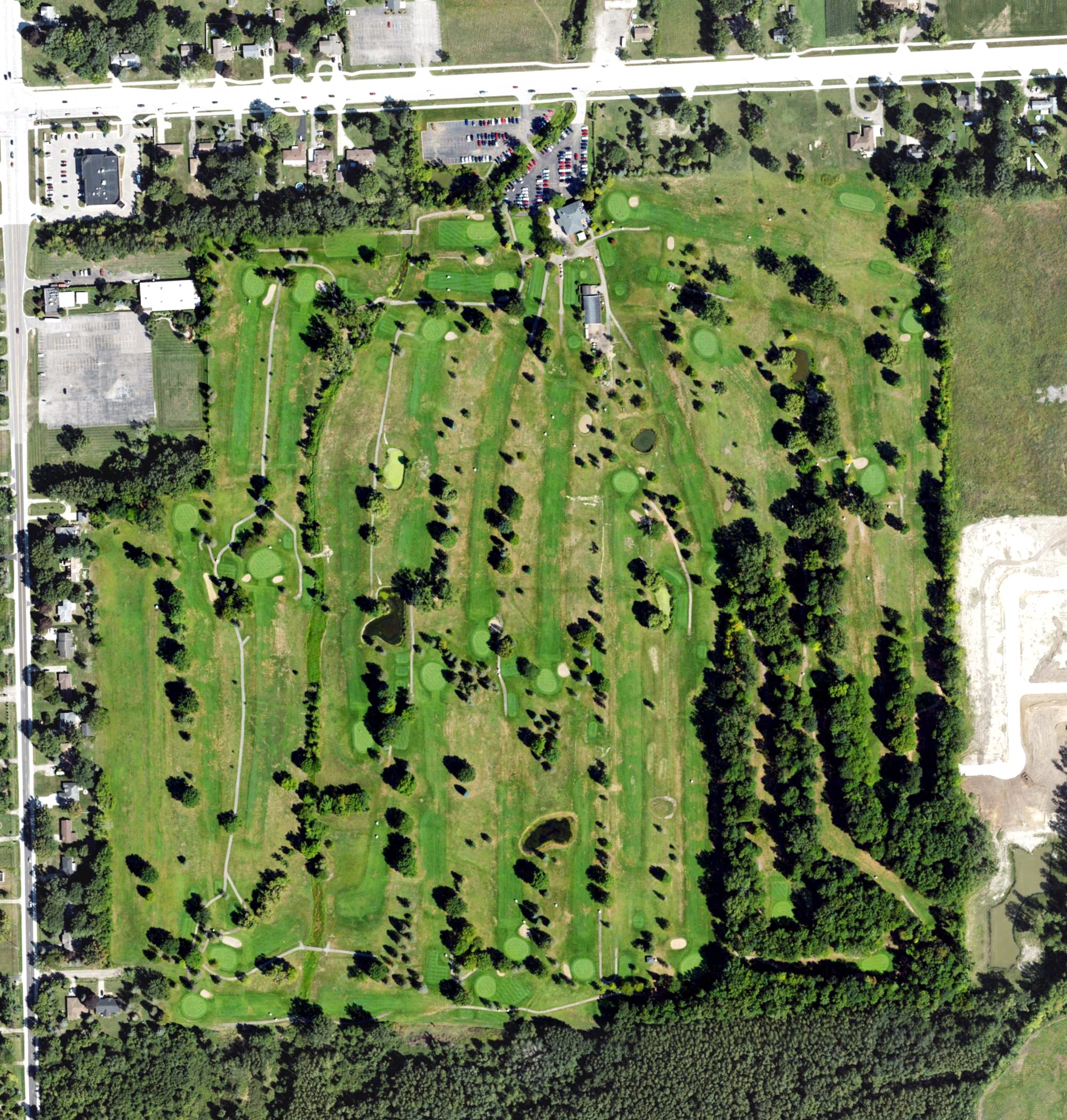 Aerial view of Bello Woods Golf Course, MI
