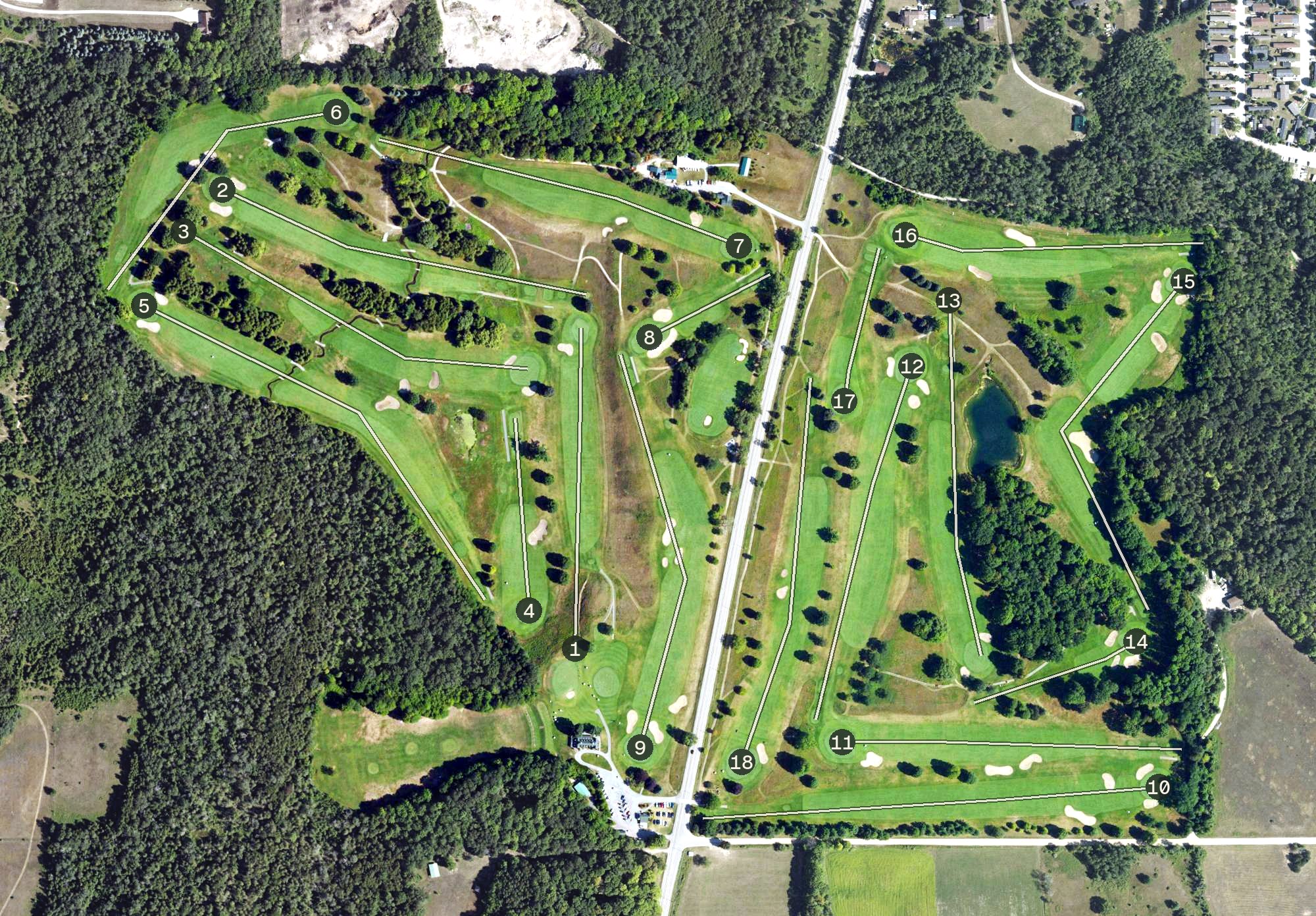 Aerial view of Belvedere Golf Club, MI