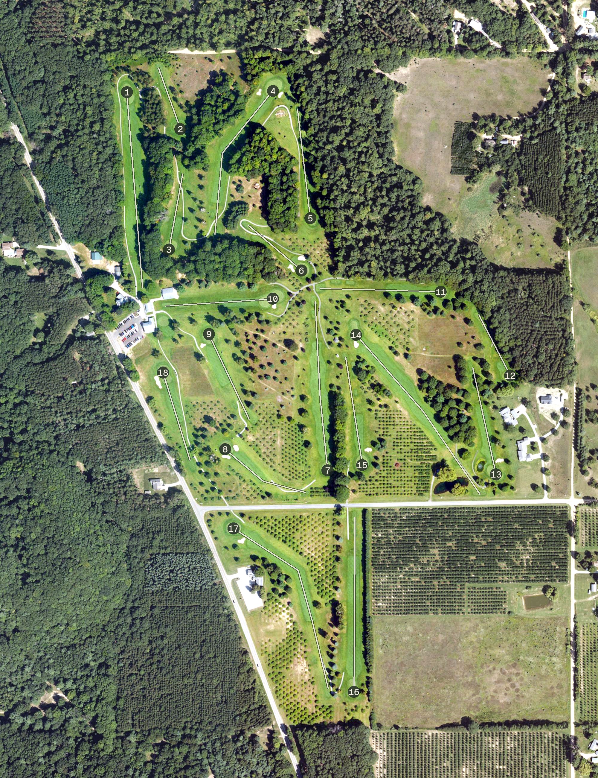 Aerial view of Benona Shores Golf Course, MI