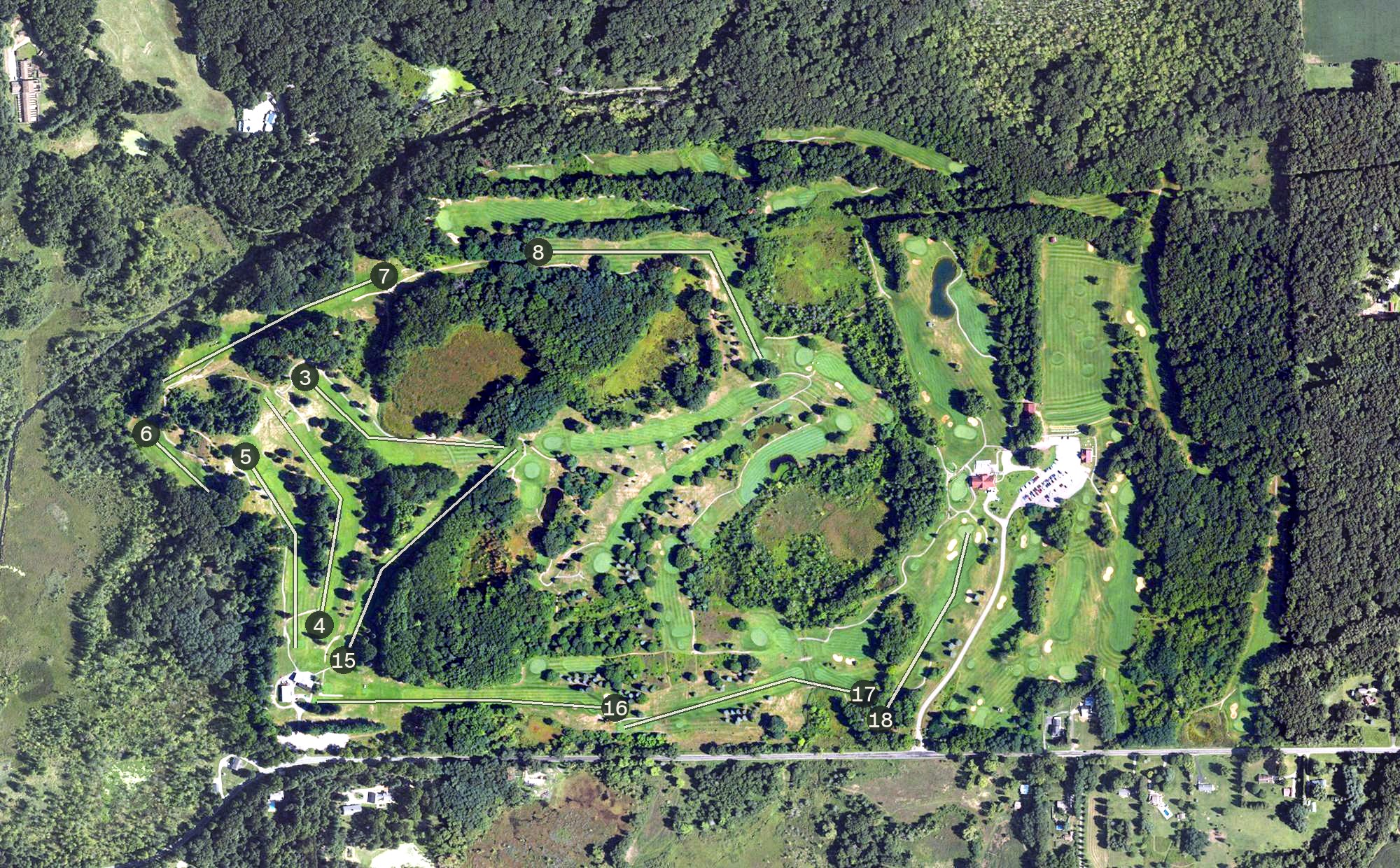 Aerial view of Binder Park Golf Course, MI