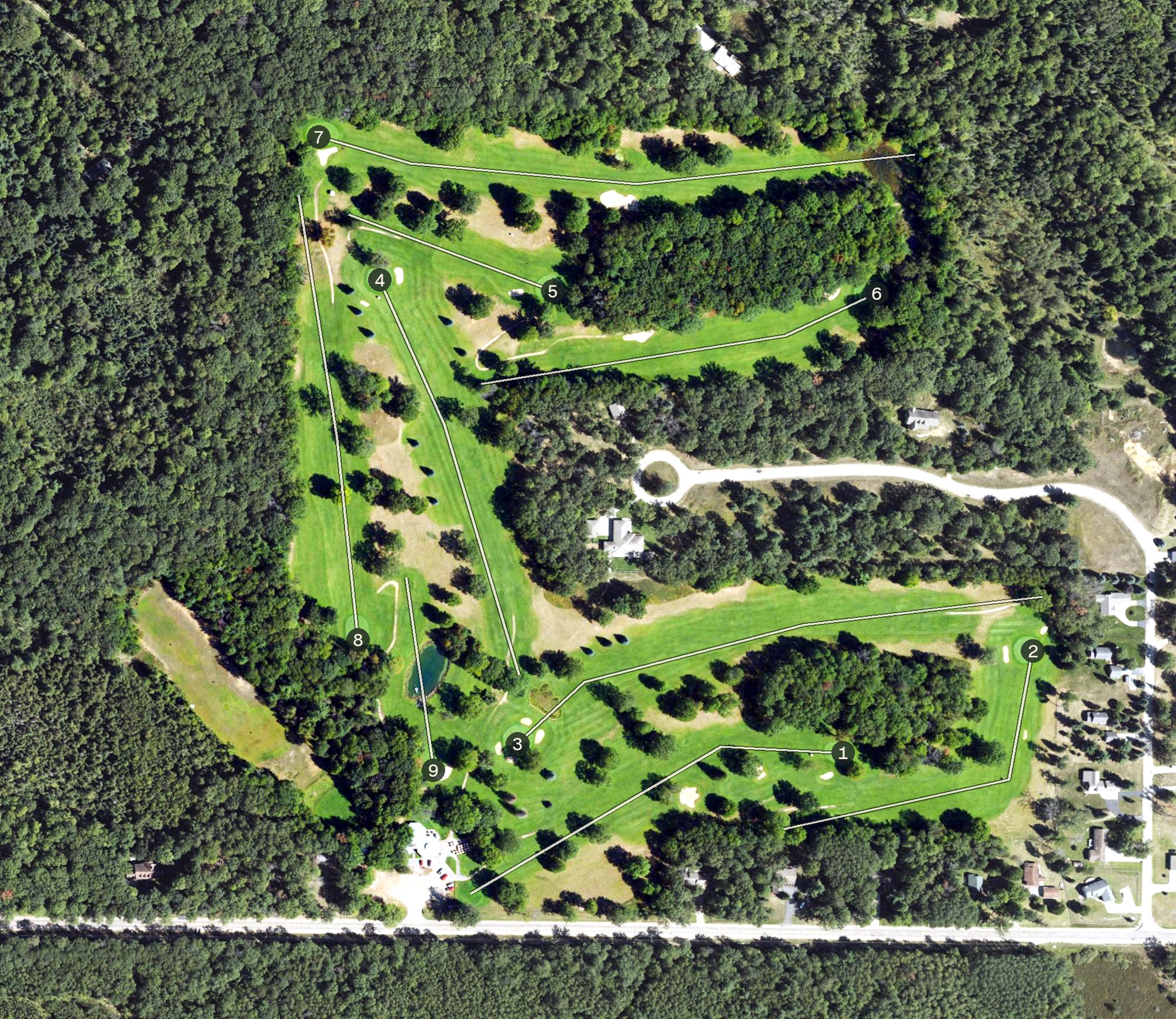 Aerial view of Birch Pointe Golf Club, MI