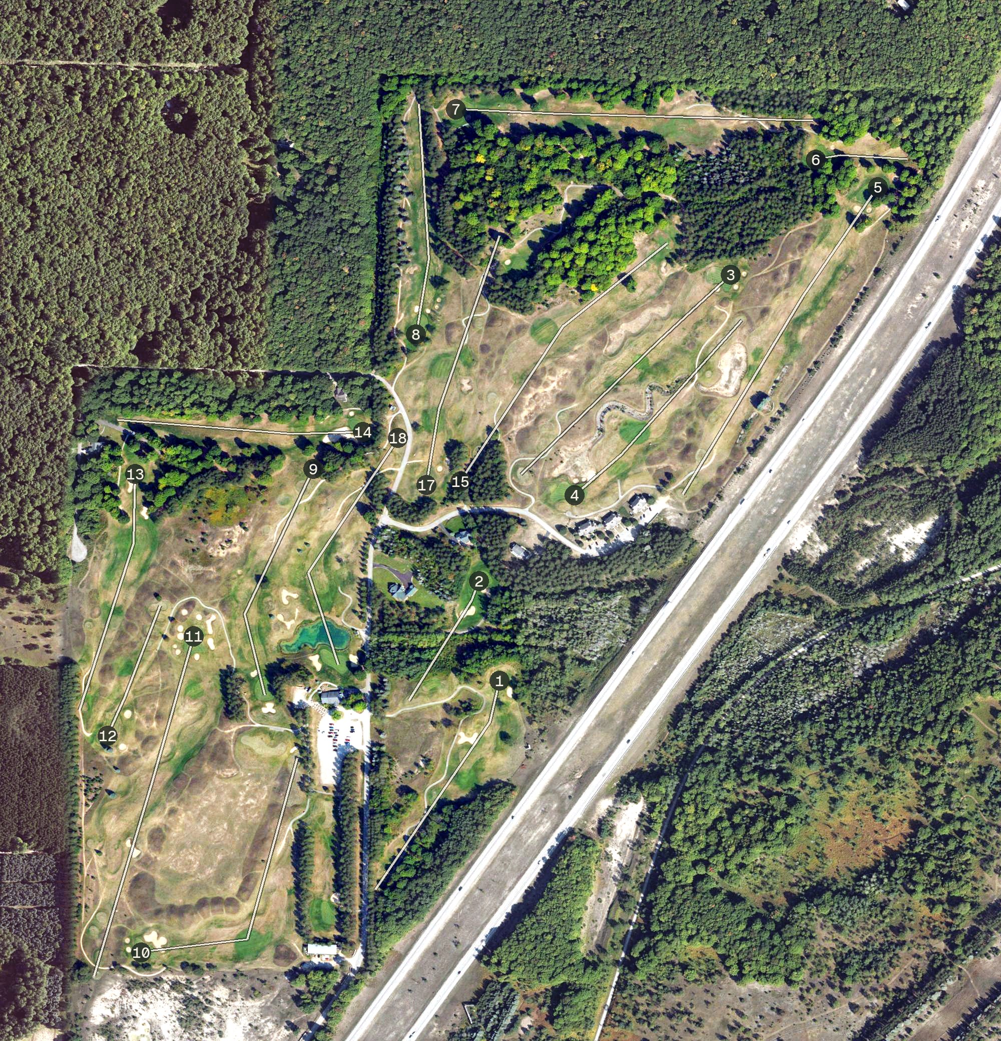 Aerial view of Black Bear Golf Club, MI