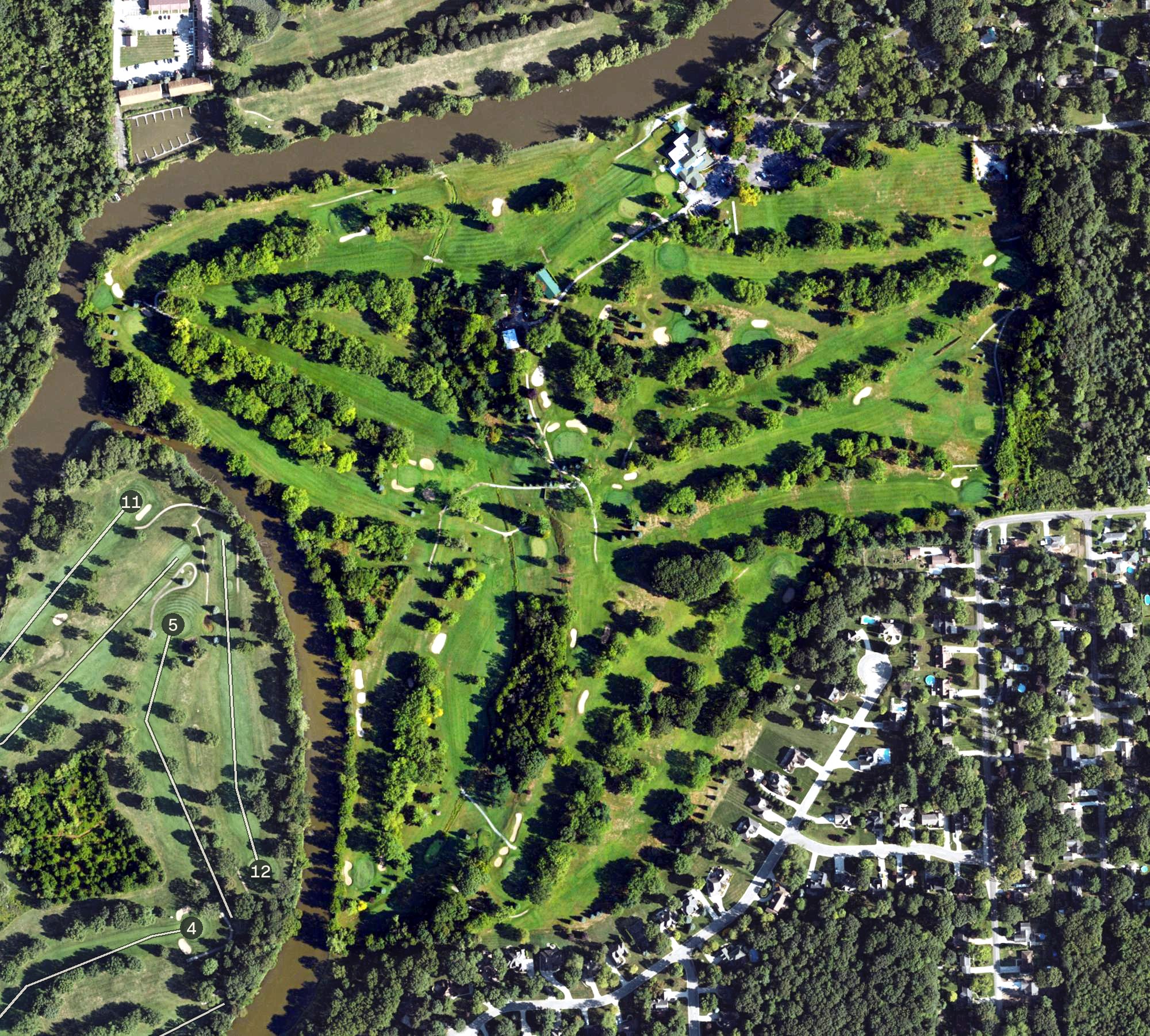 Aerial view of Black River Golf Club, MI