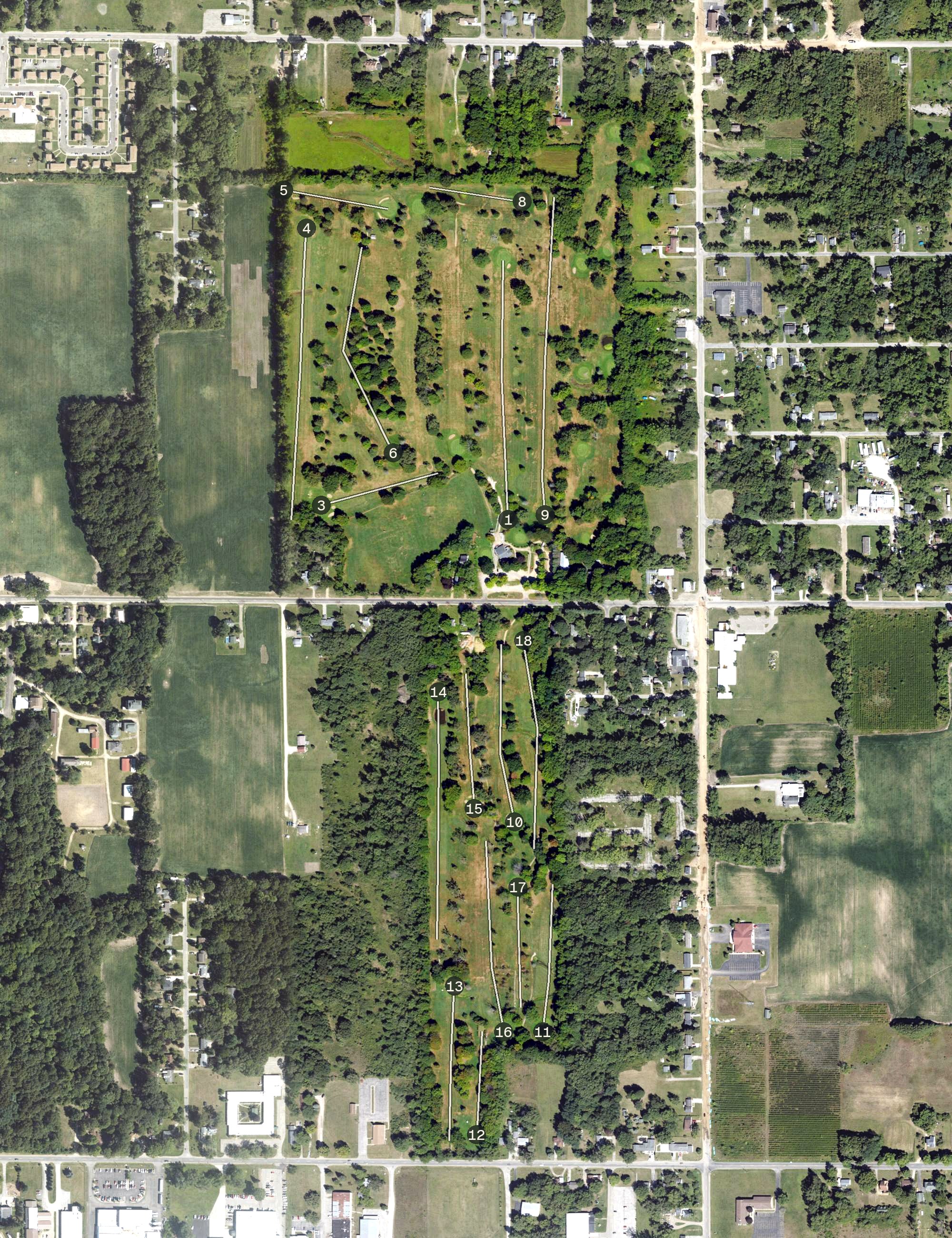 Aerial view of Blossom Trails Golf Club, MI