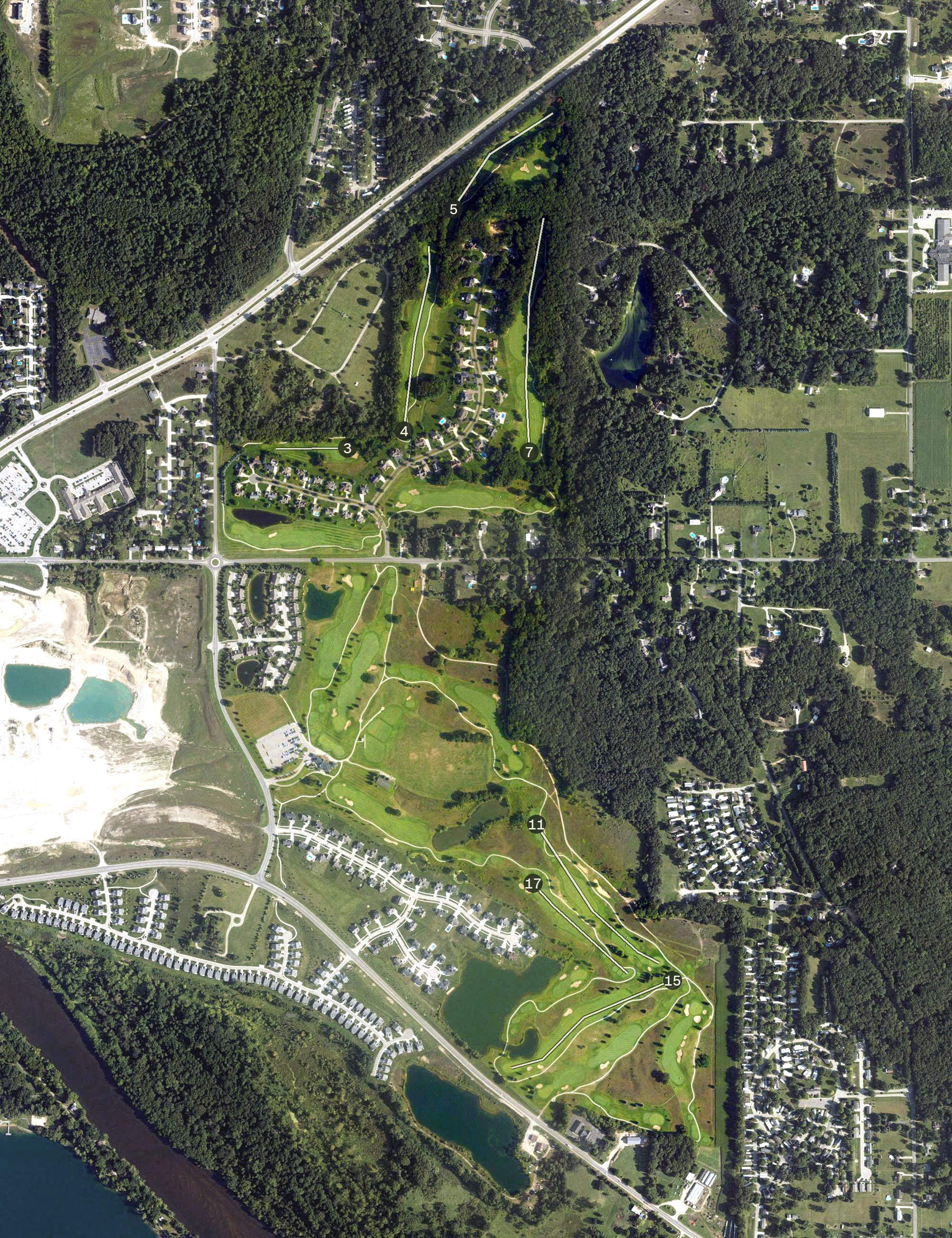 Aerial view of Boulder Creek Golf Club, MI