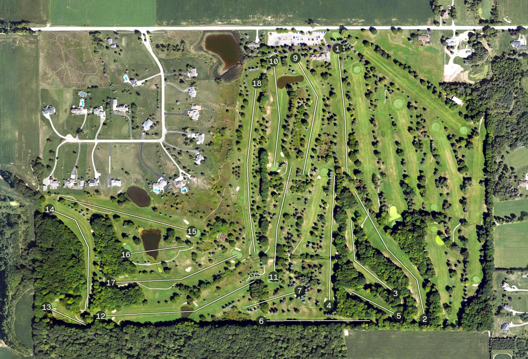 Aerial view of Briarwood Golf Club, MI