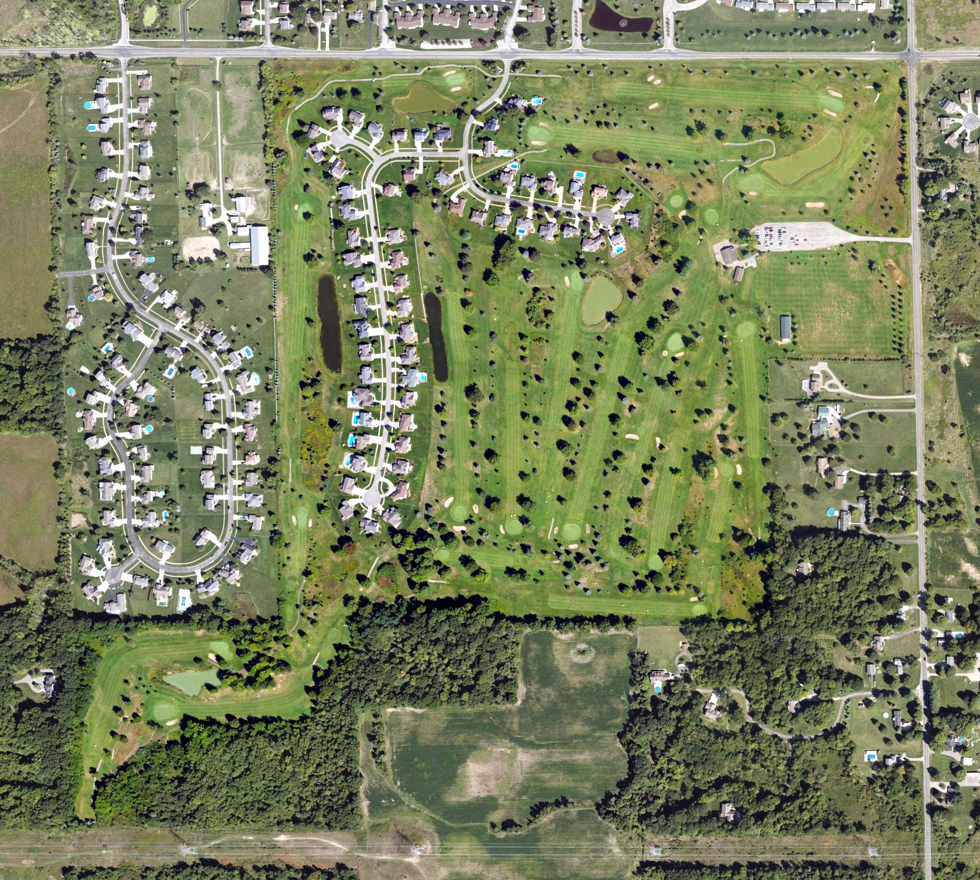 Aerial view of Broadmoor Country Club, MI