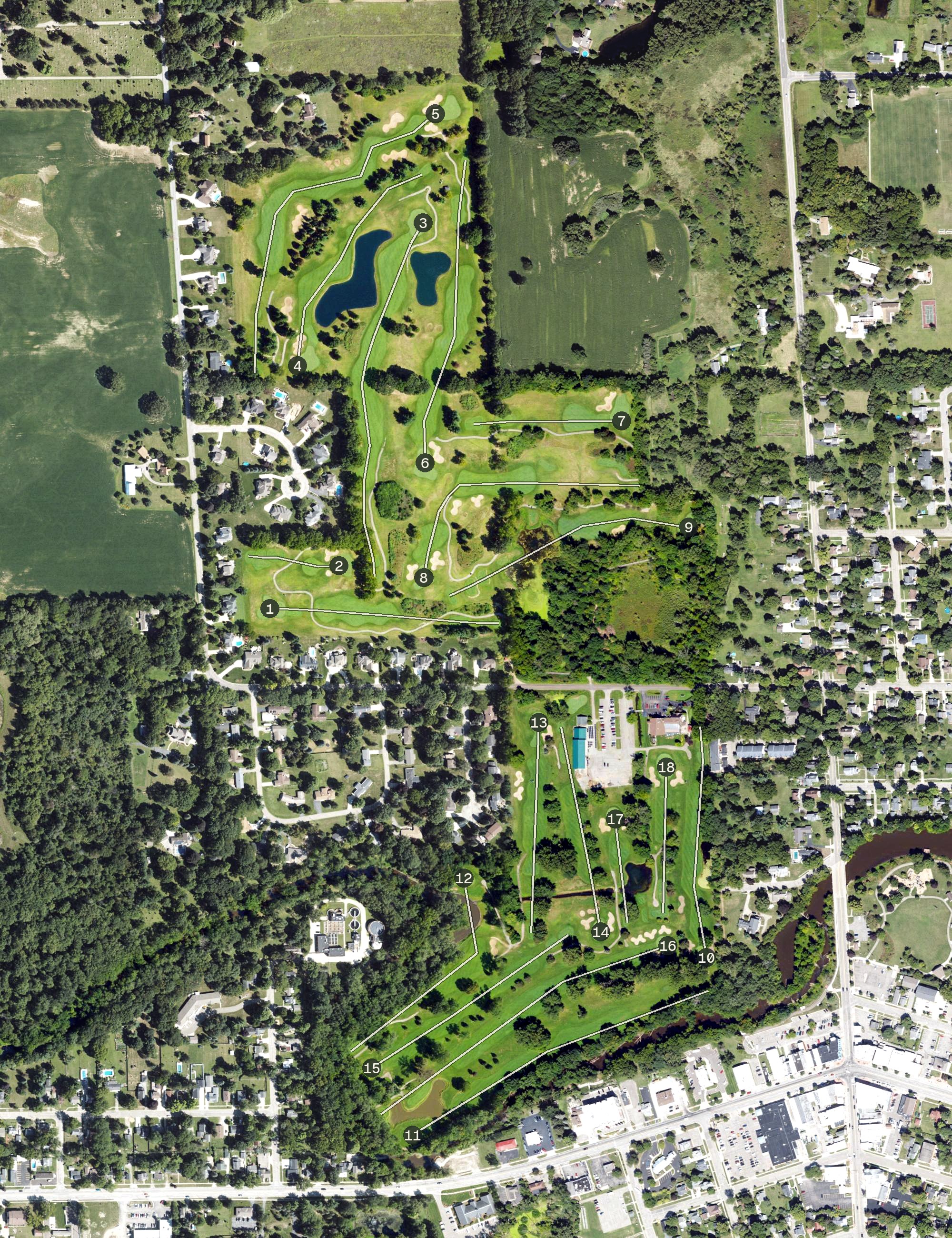 Aerial view of Brookshire Golf Club, MI