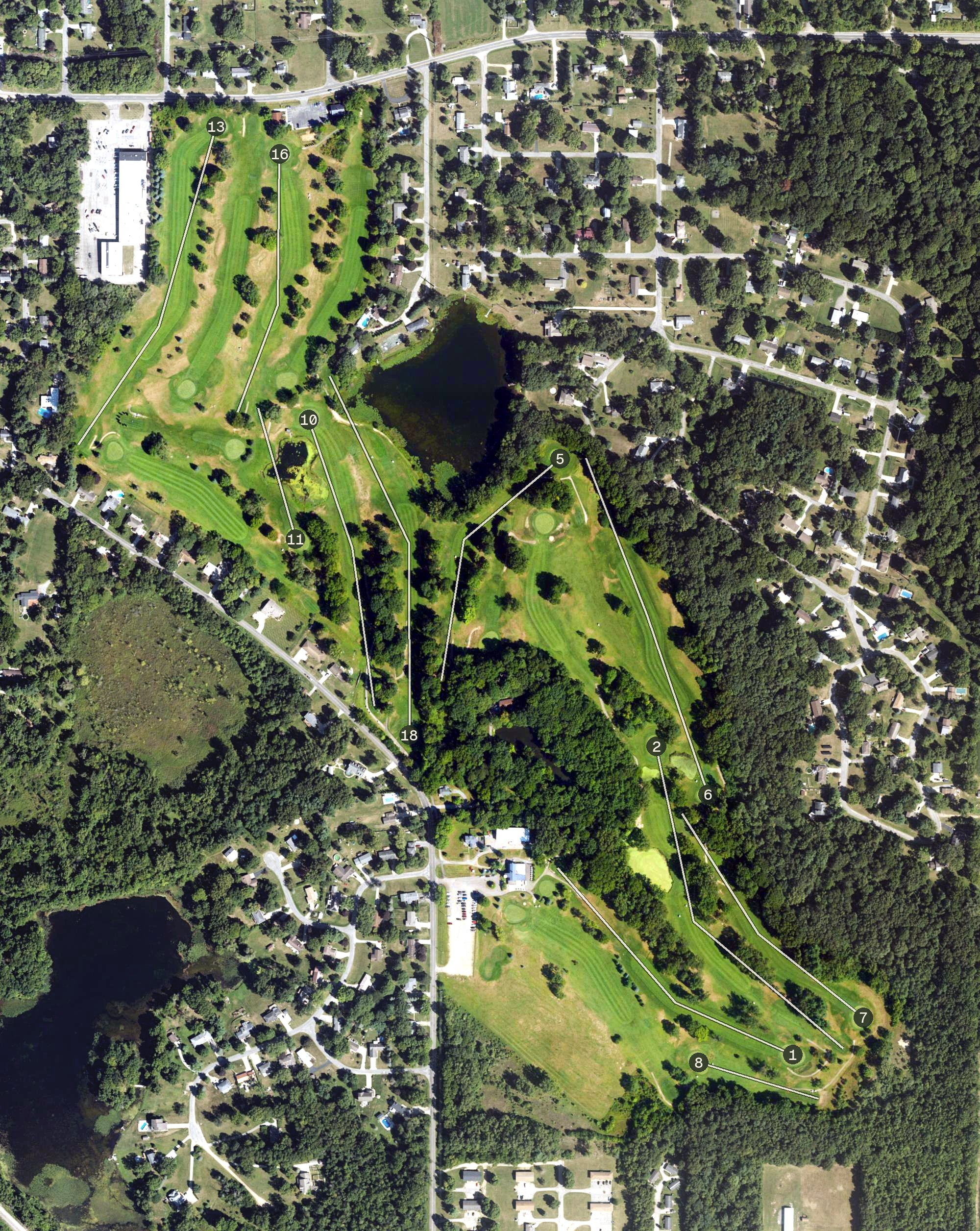 Aerial view of Brookwood Golf Course, MI
