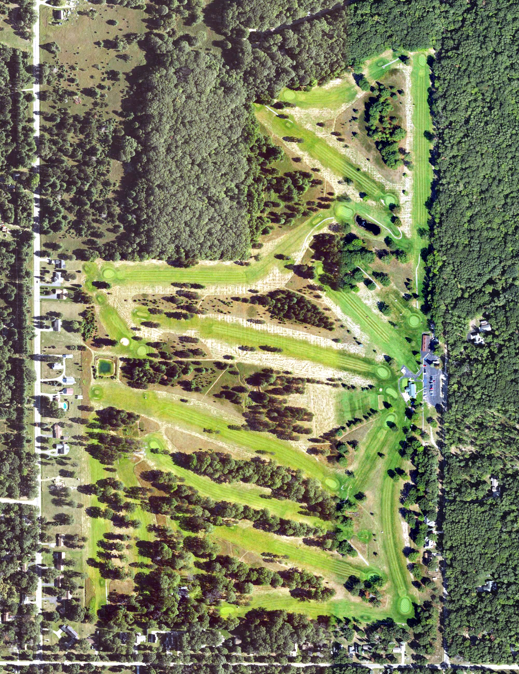 Aerial view of Burning Oak Country Club, MI