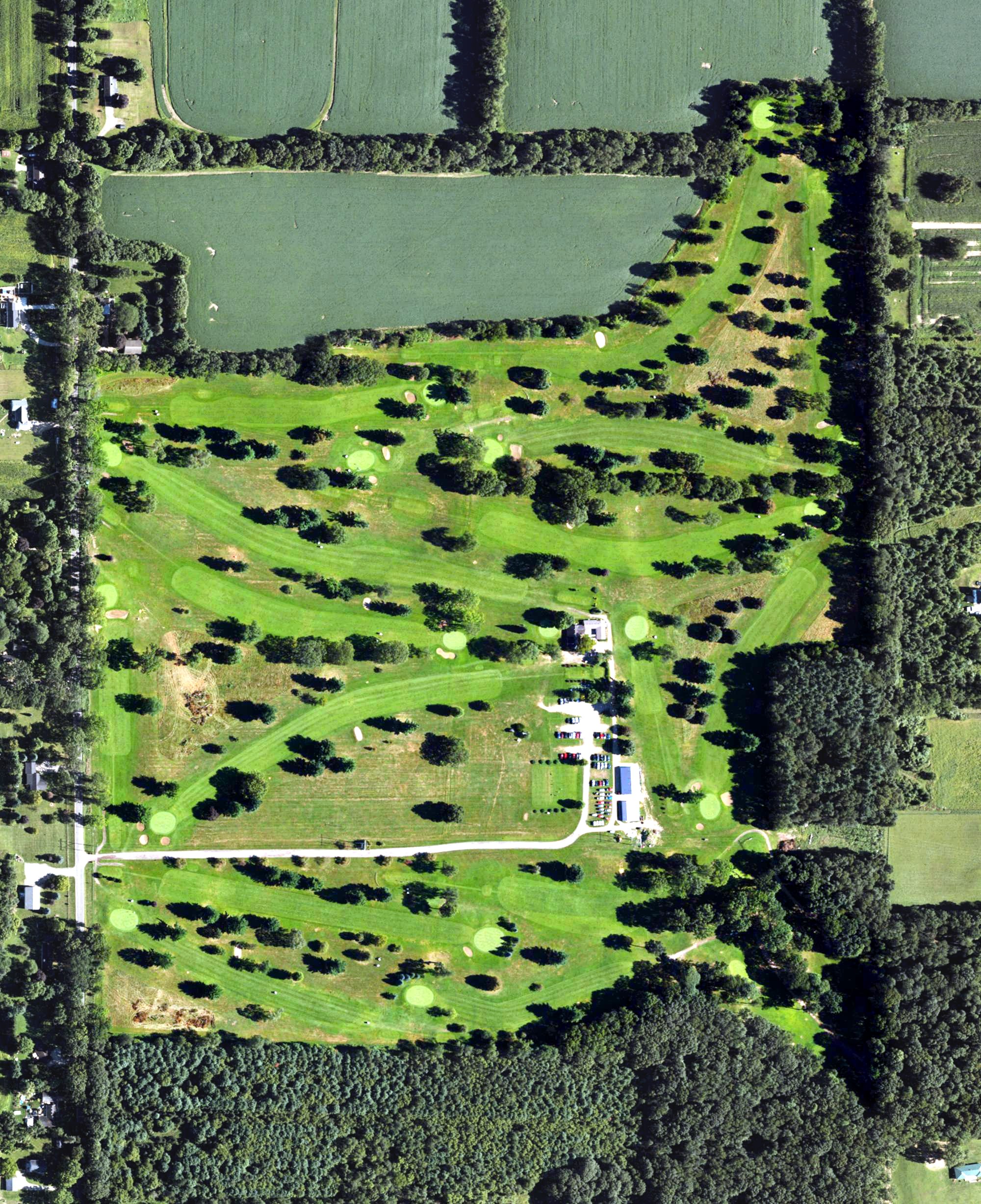 Aerial view of Burr Oak Golf Club, MI
