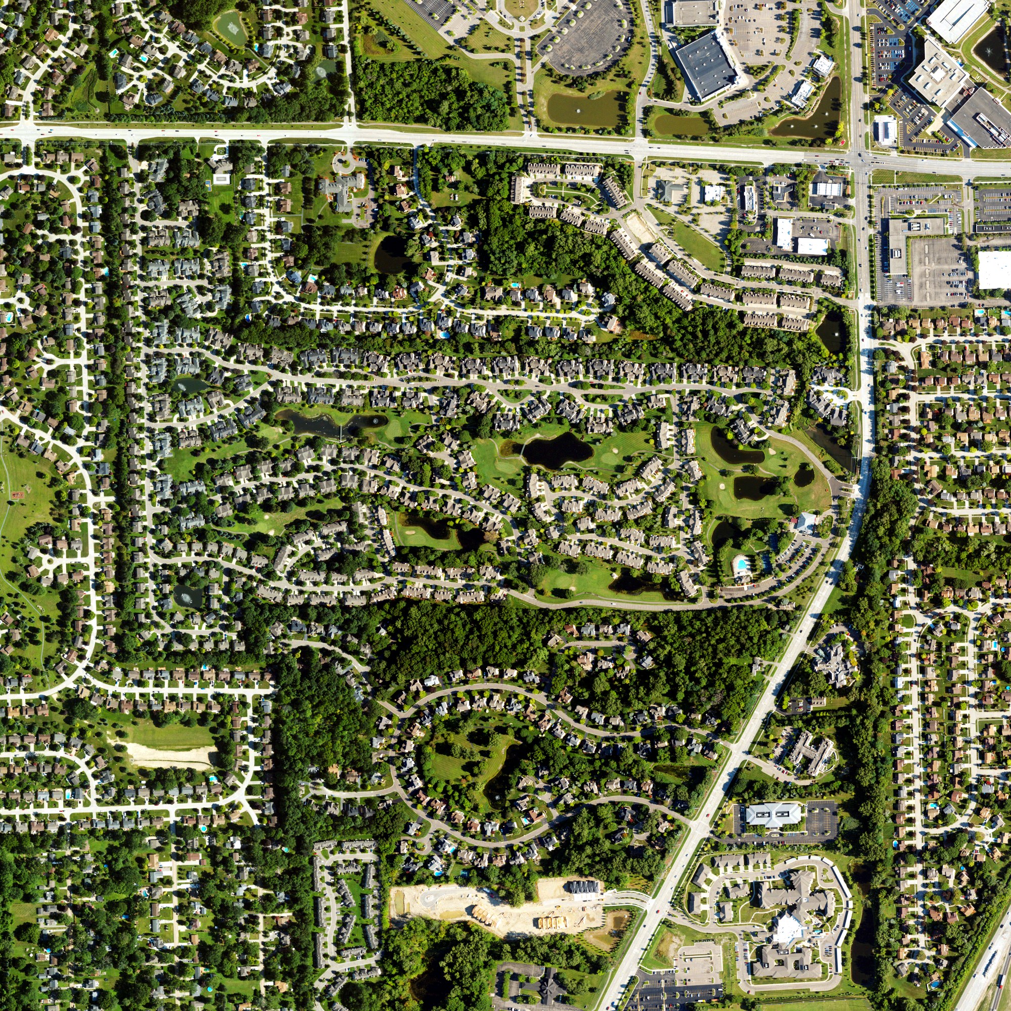 Aerial view of Bushwood Golf Course, MI