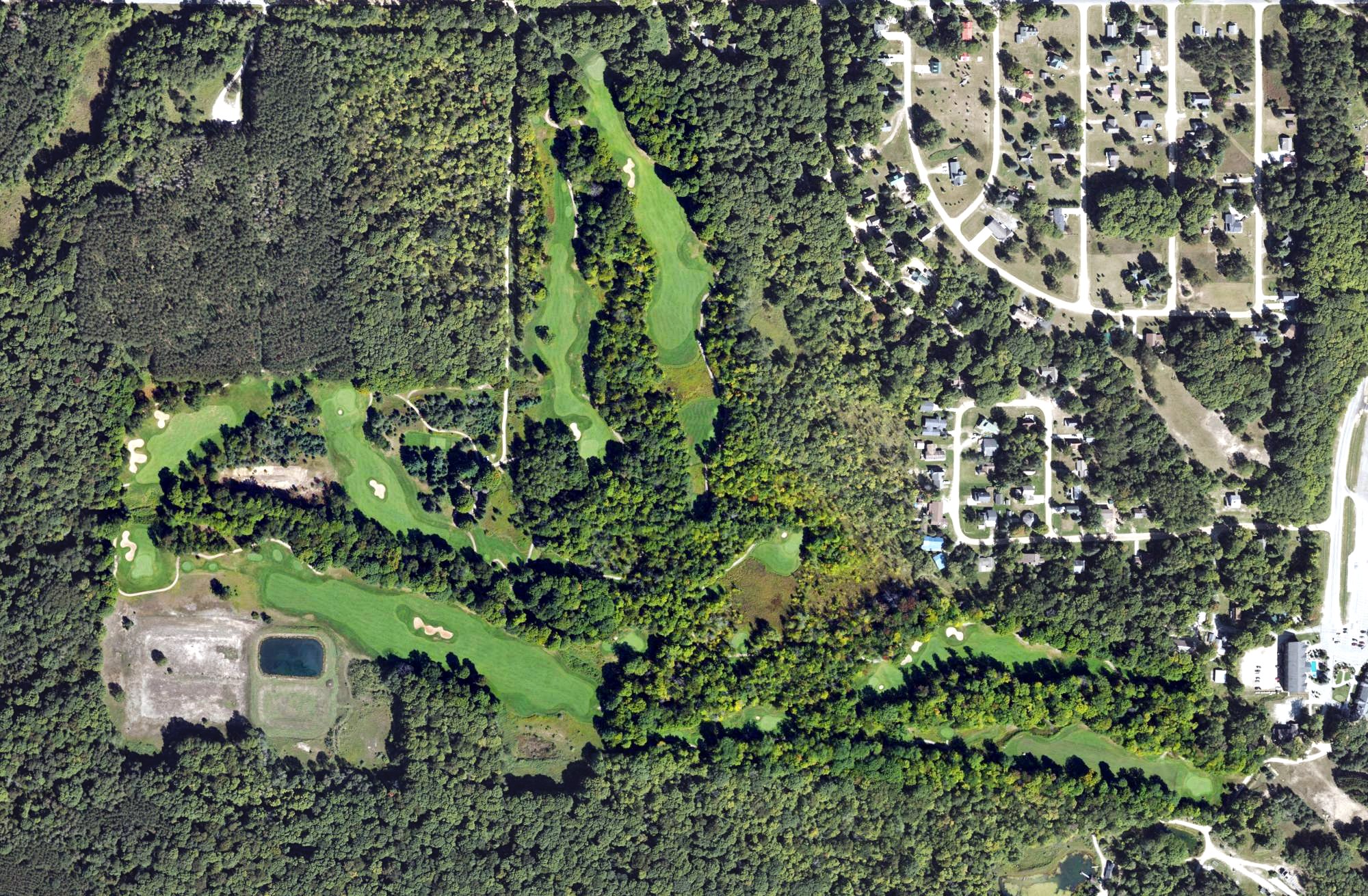 Aerial view of Caberfae Peaks, MI