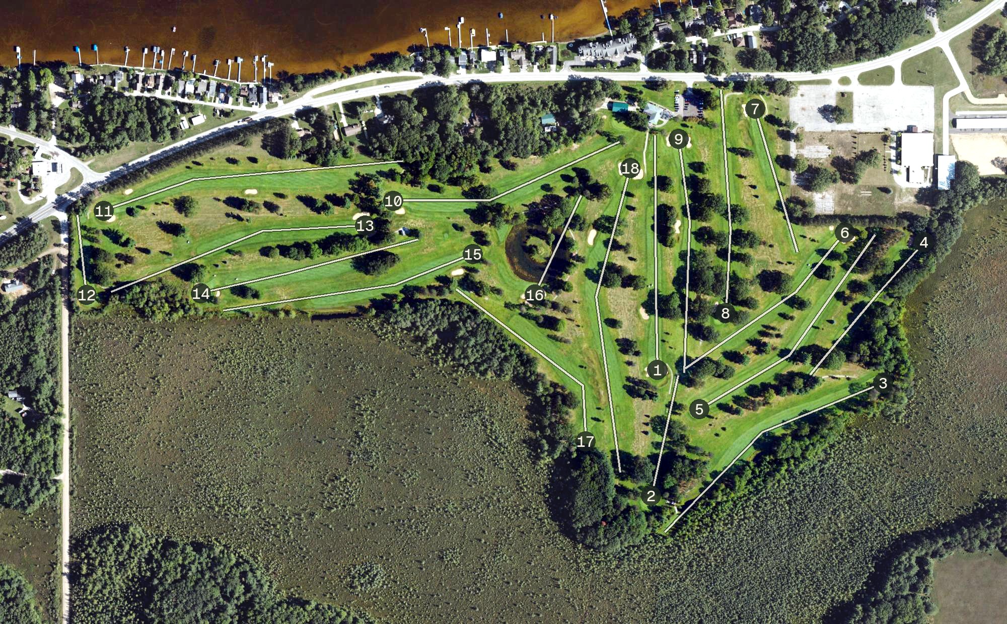 Aerial view of Cadillac Country Club, MI