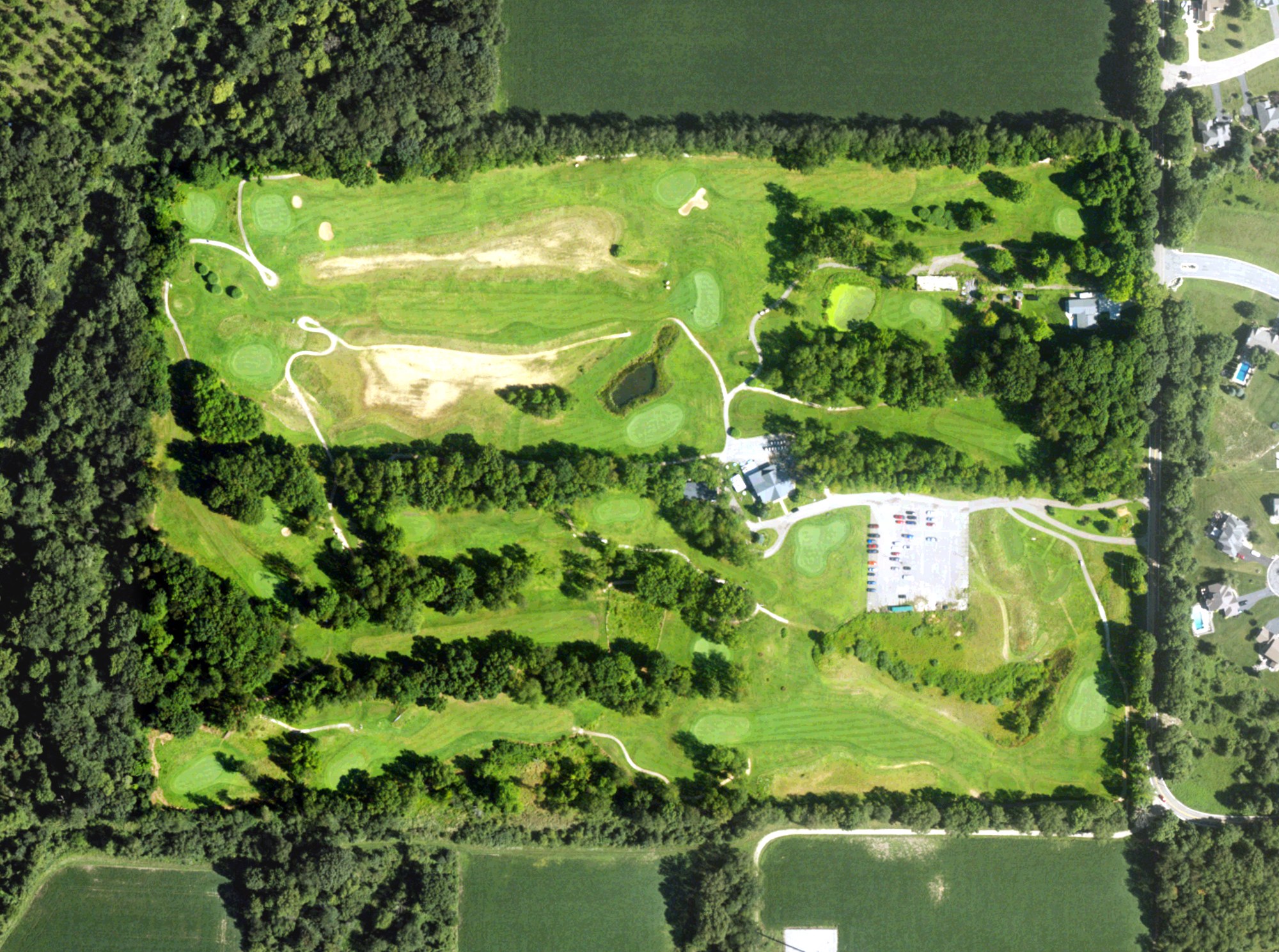 Aerial view of Cedar Farms Golf Club, MI