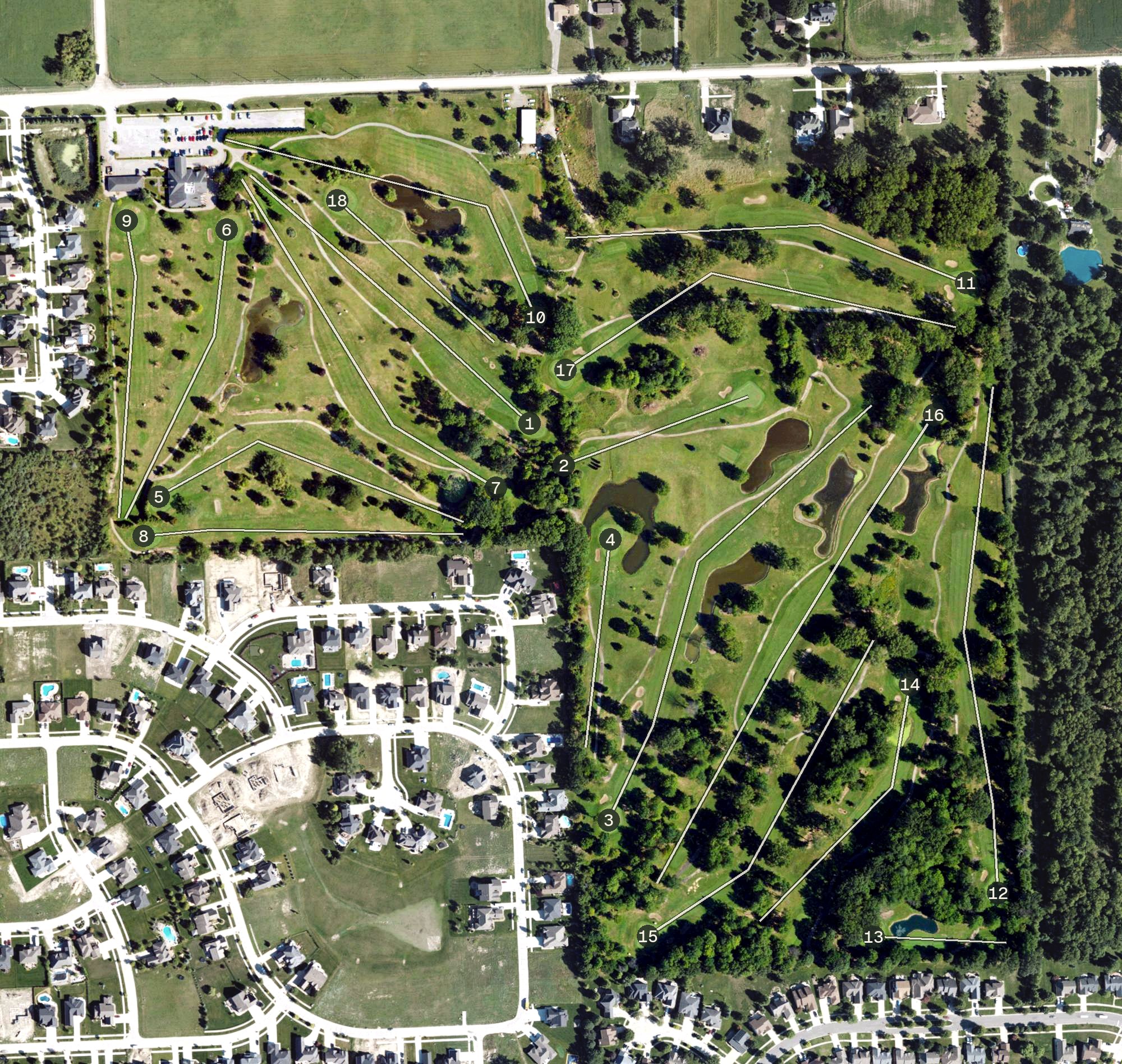 Aerial view of Cedar Glen Golf Club, MI