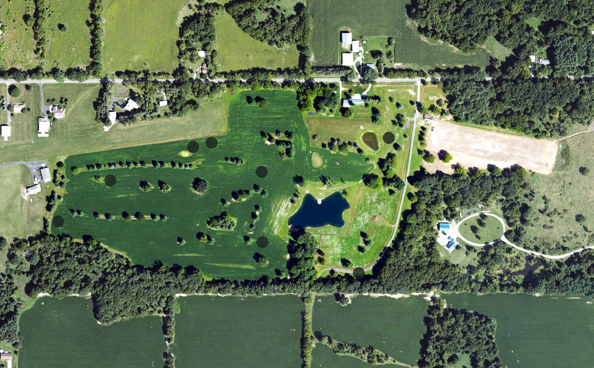 Aerial view of Chardell Golf Course, MI