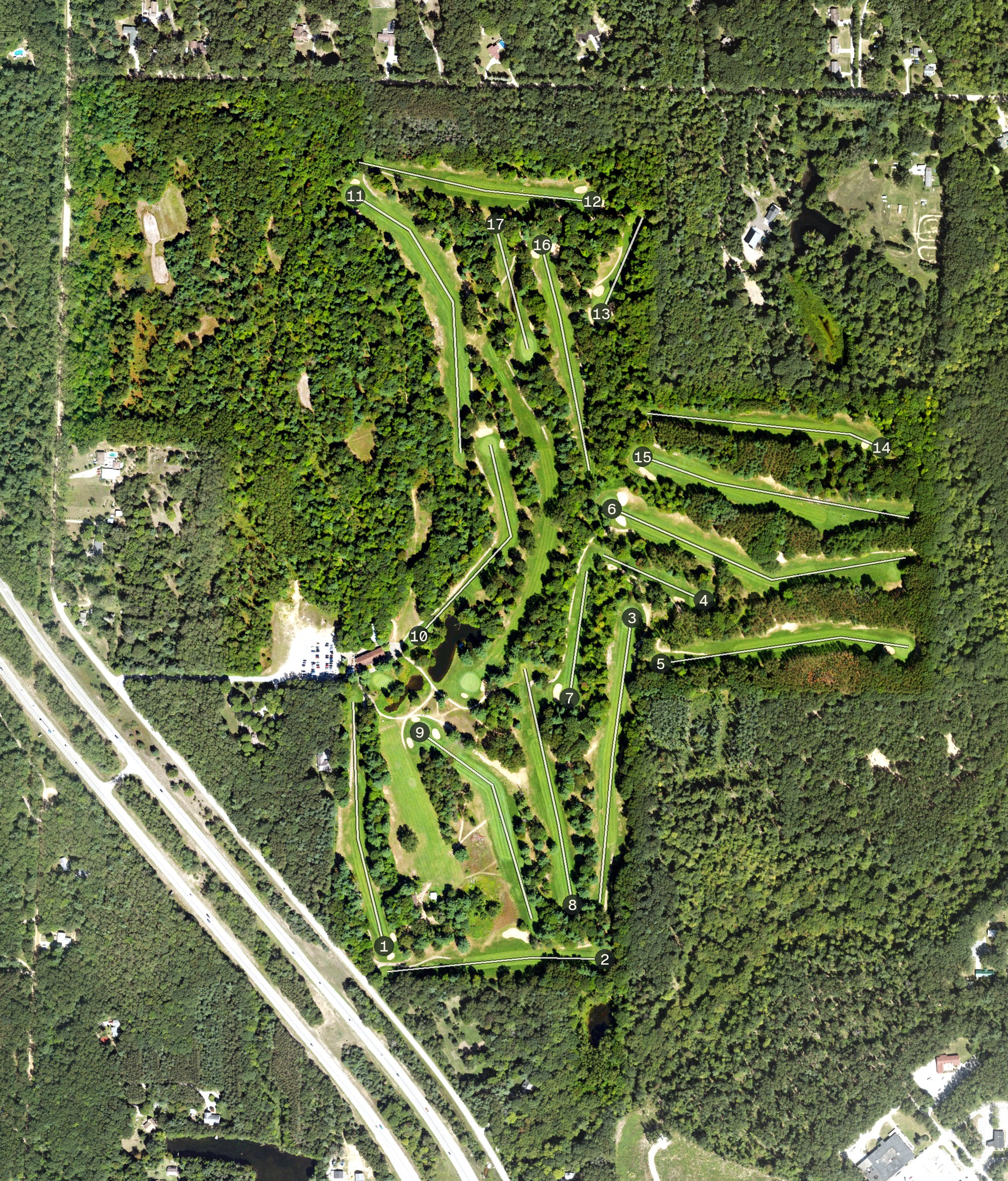 Aerial view of Chase Hammond Golf Club, MI