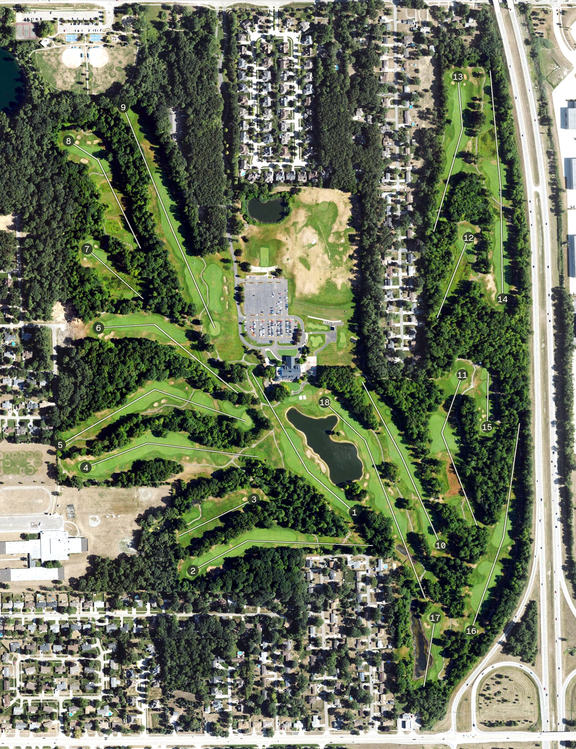 Aerial view of Cherry Creek Golf Club, MI