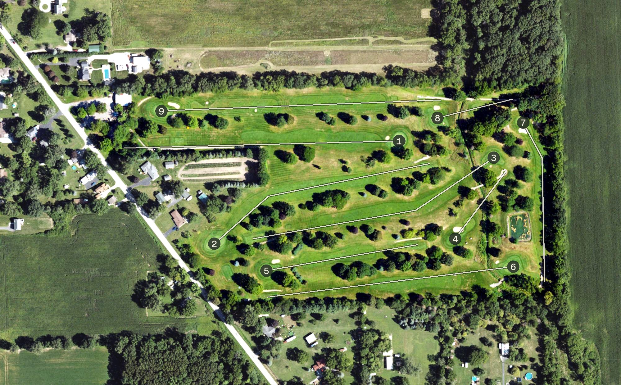 Aerial view of Cherrywood Golf Club, MI