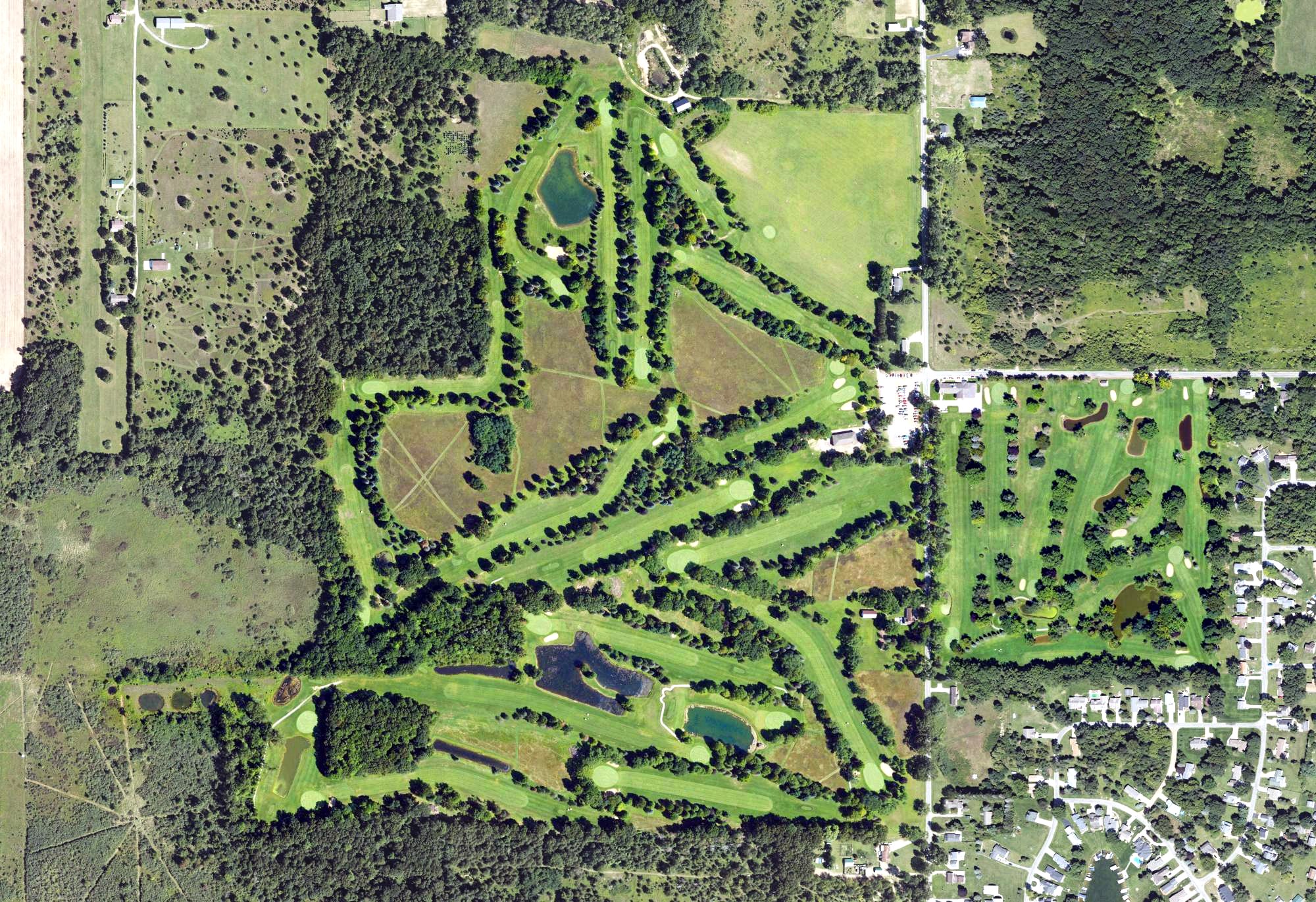 Aerial view of Clark Lake Golf Course, MI