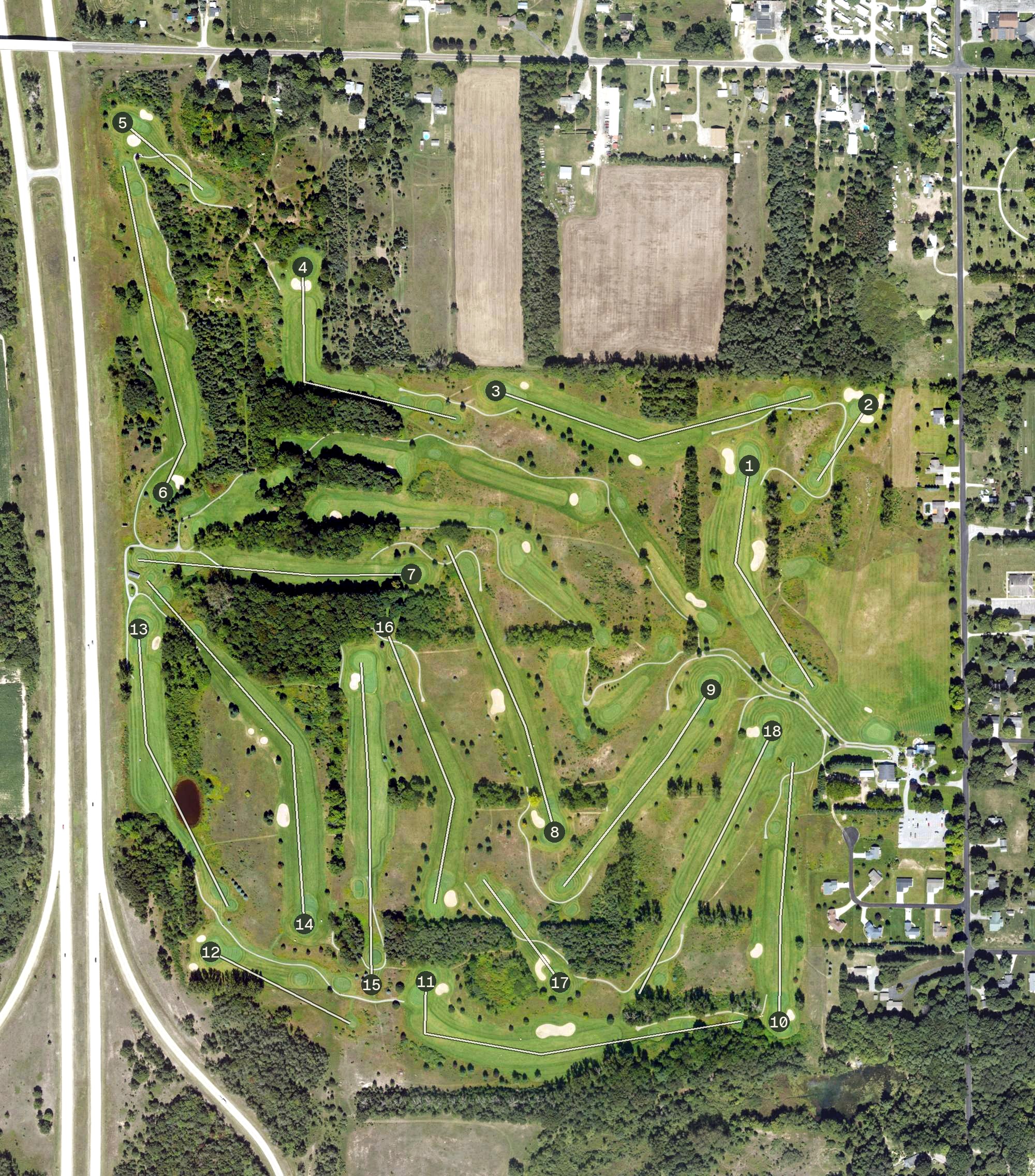 Aerial view of Colonial Golf Course, MI