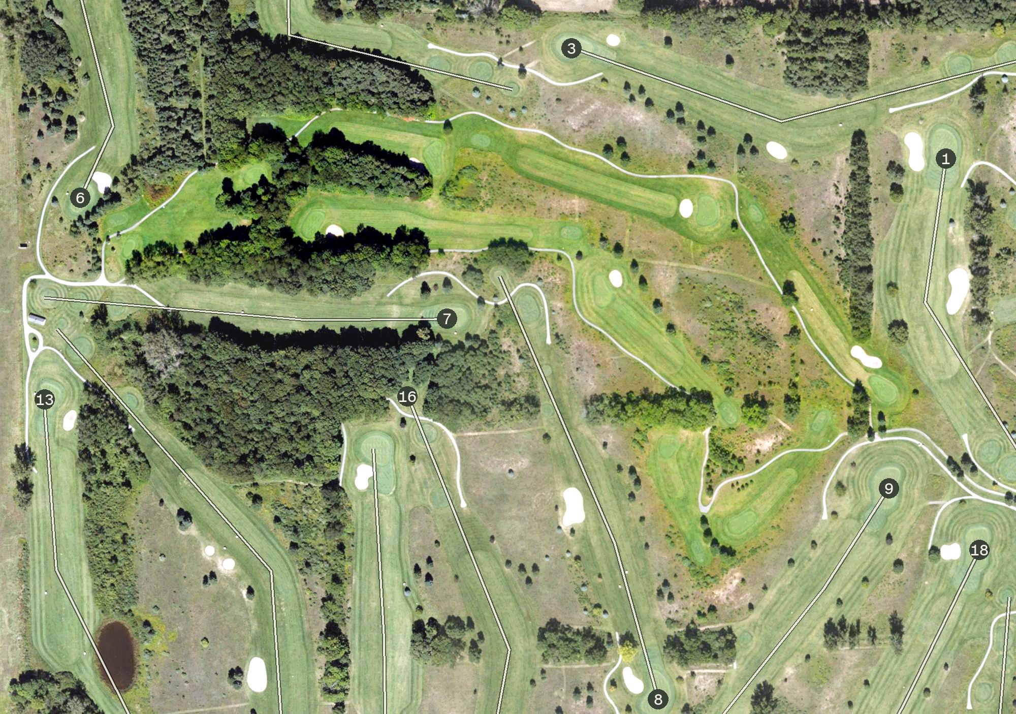 Aerial view of Colonial Heritage 9 Course, MI
