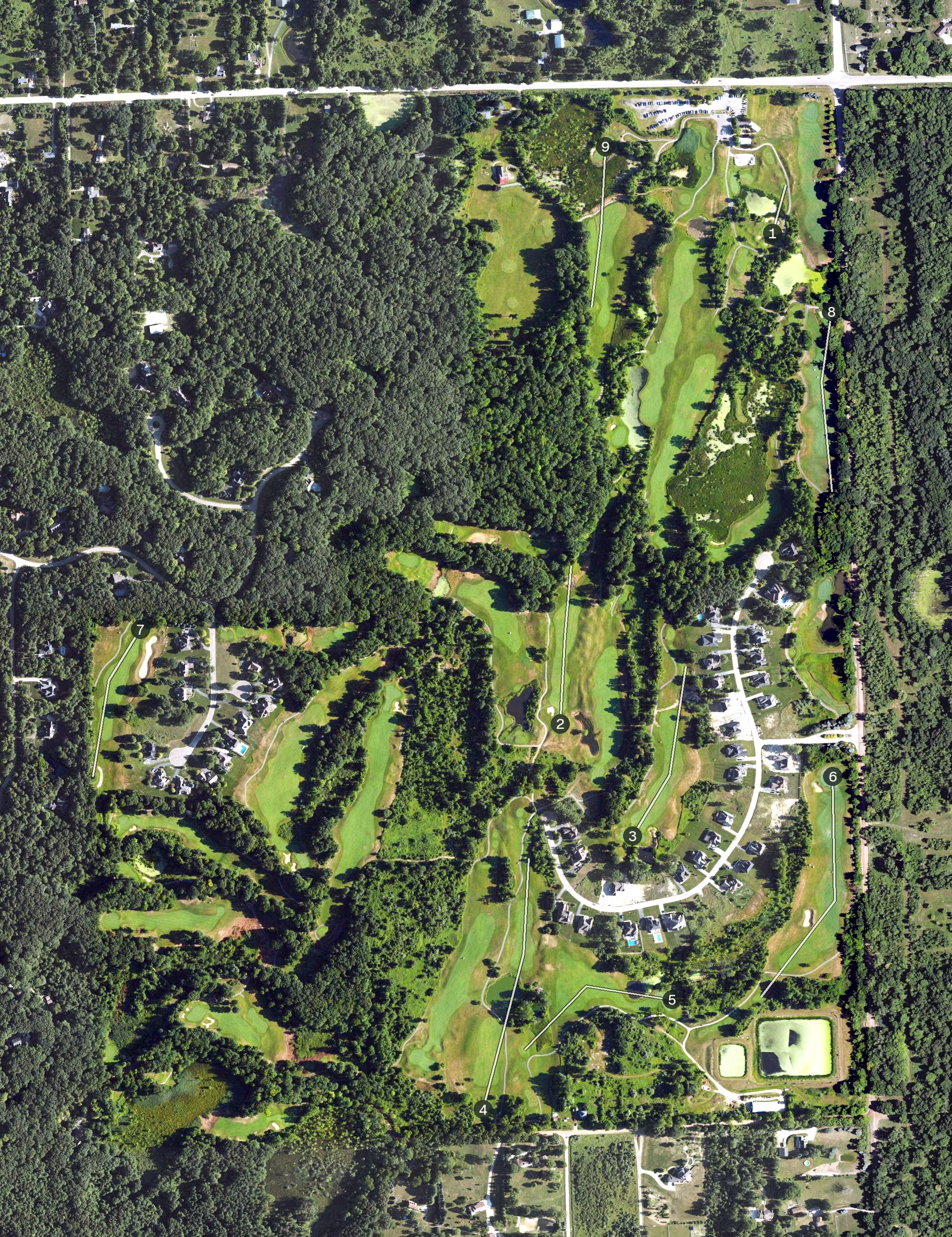 Aerial view of Copper Hills Golf and Country Club, MI