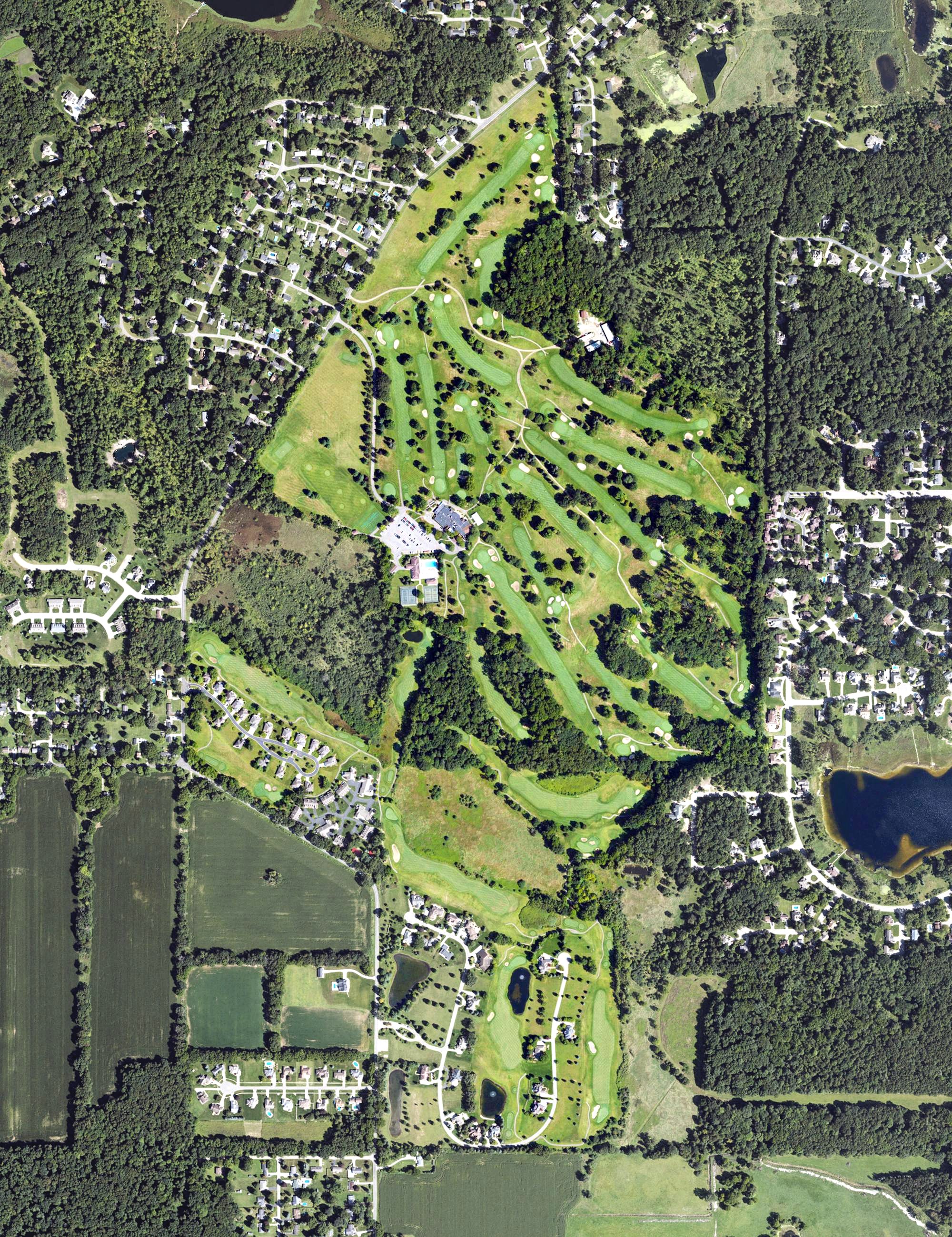 Aerial view of Country Club of Jackson, MI