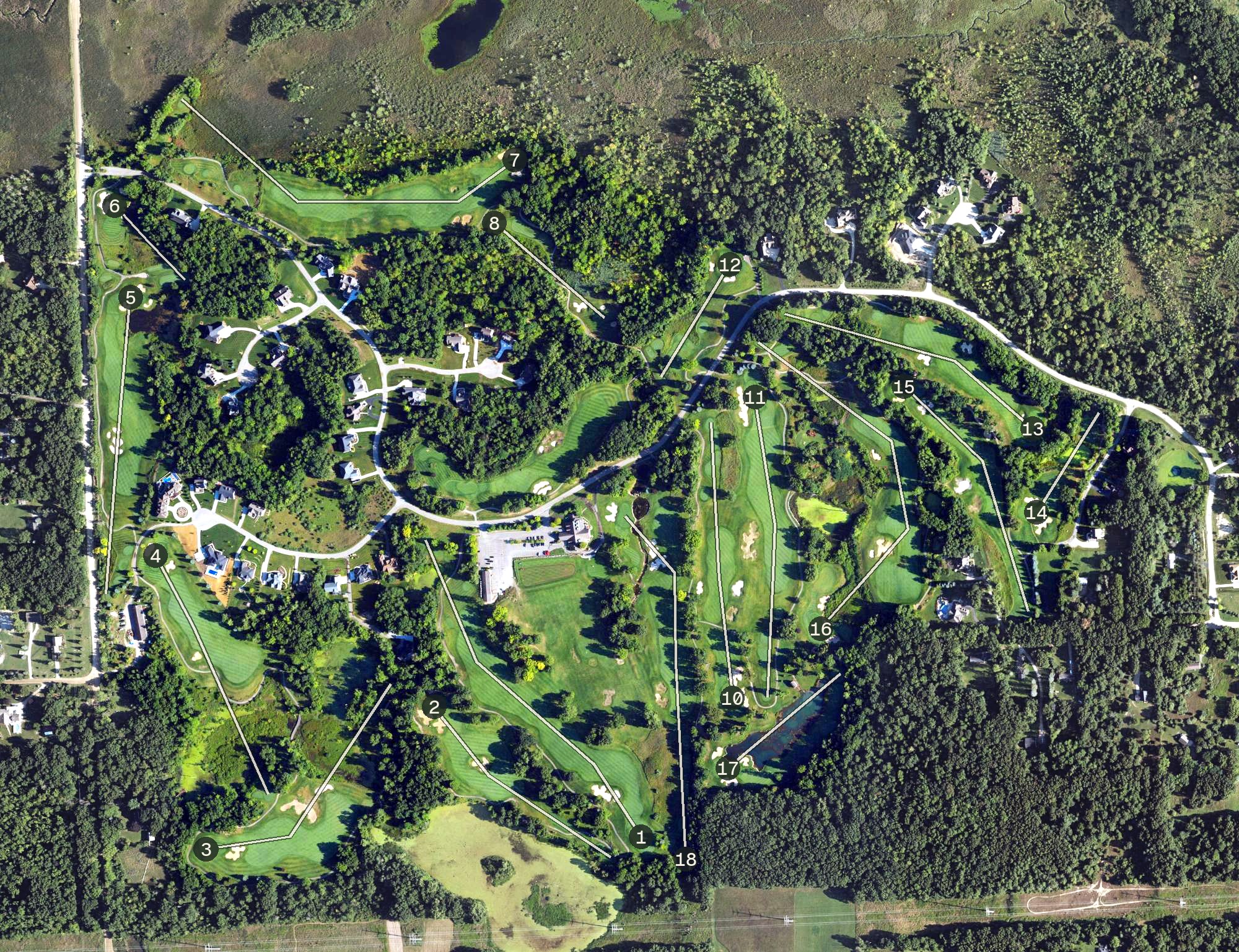 Aerial view of Coyote Preserve Golf Club, MI