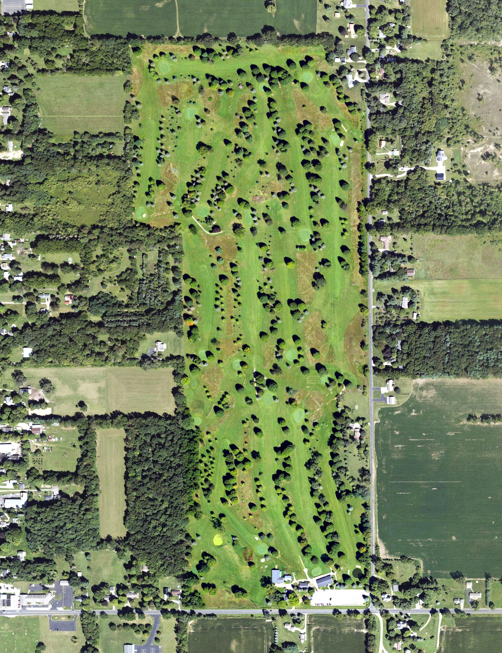 Aerial view of Crestview Golf Club, MI