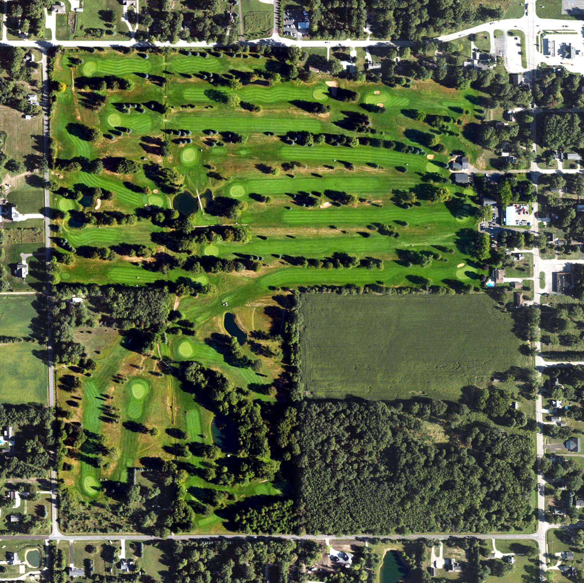 Aerial view of Crestview Golf Course, MI