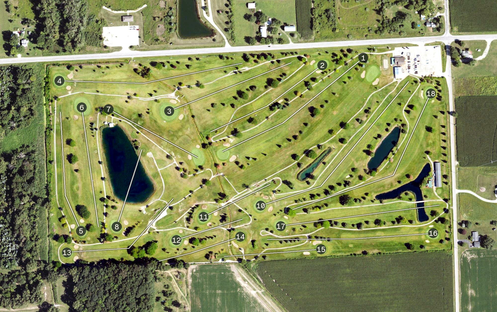 Aerial view of Crooked Creek Golf Course, MI