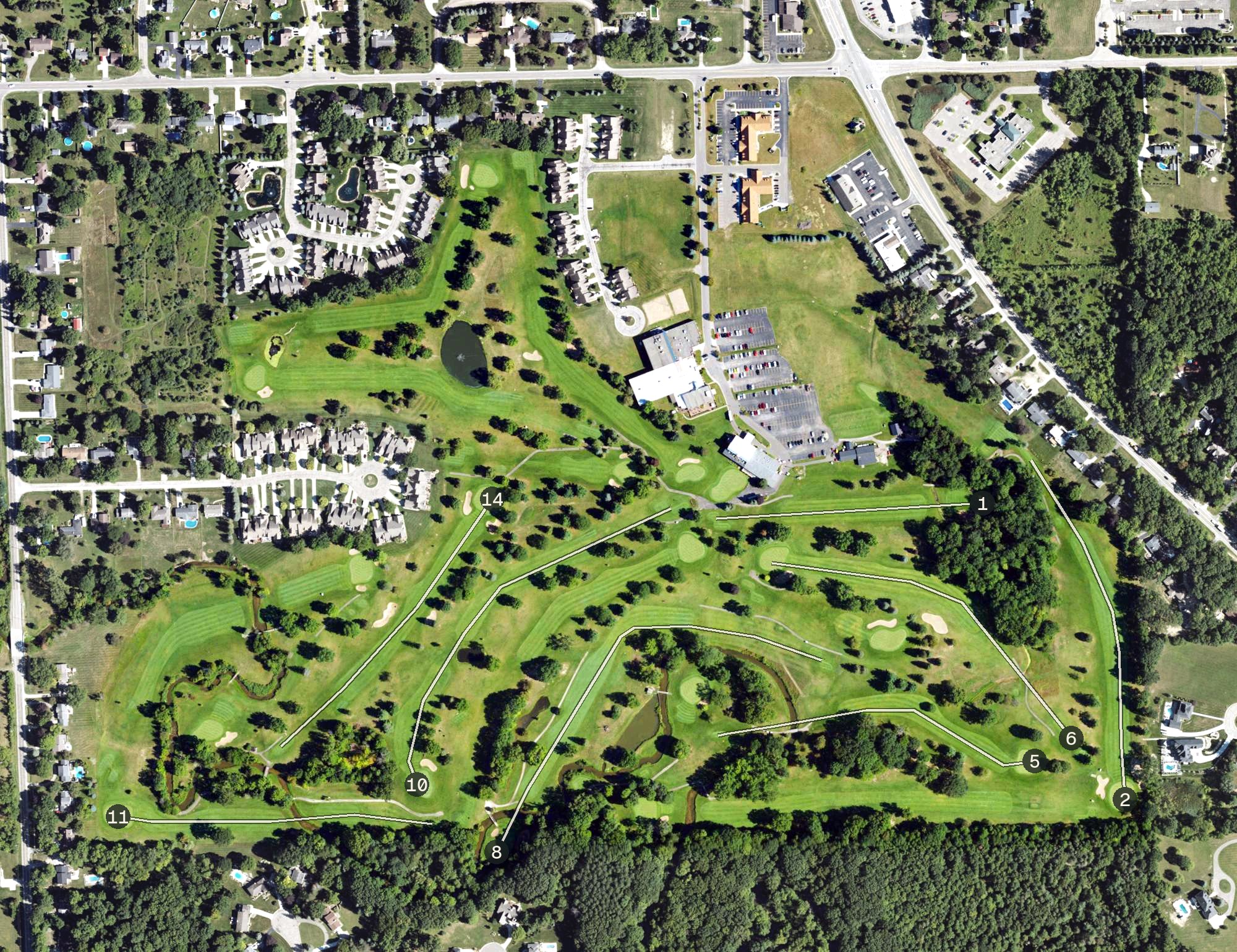 Aerial view of Davison Country Club, MI