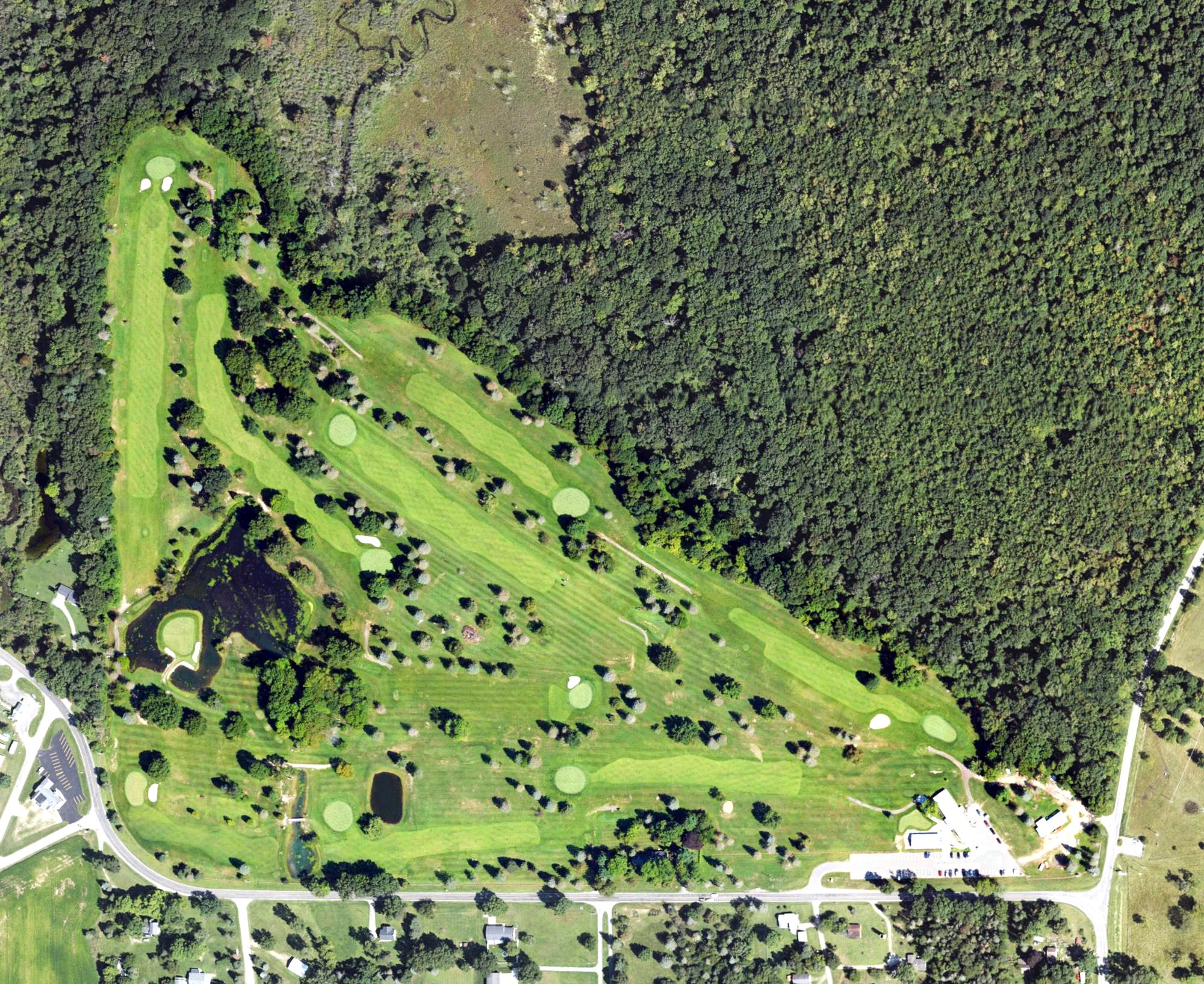 Aerial view of Deer Run Golf Club, MI