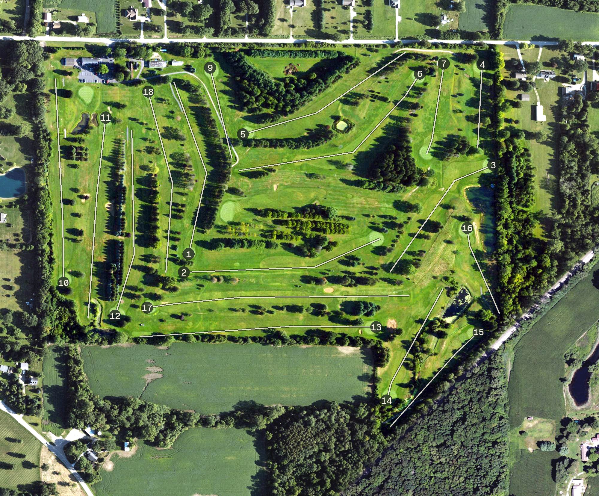 Aerial view of Deme Acres Golf Course, MI