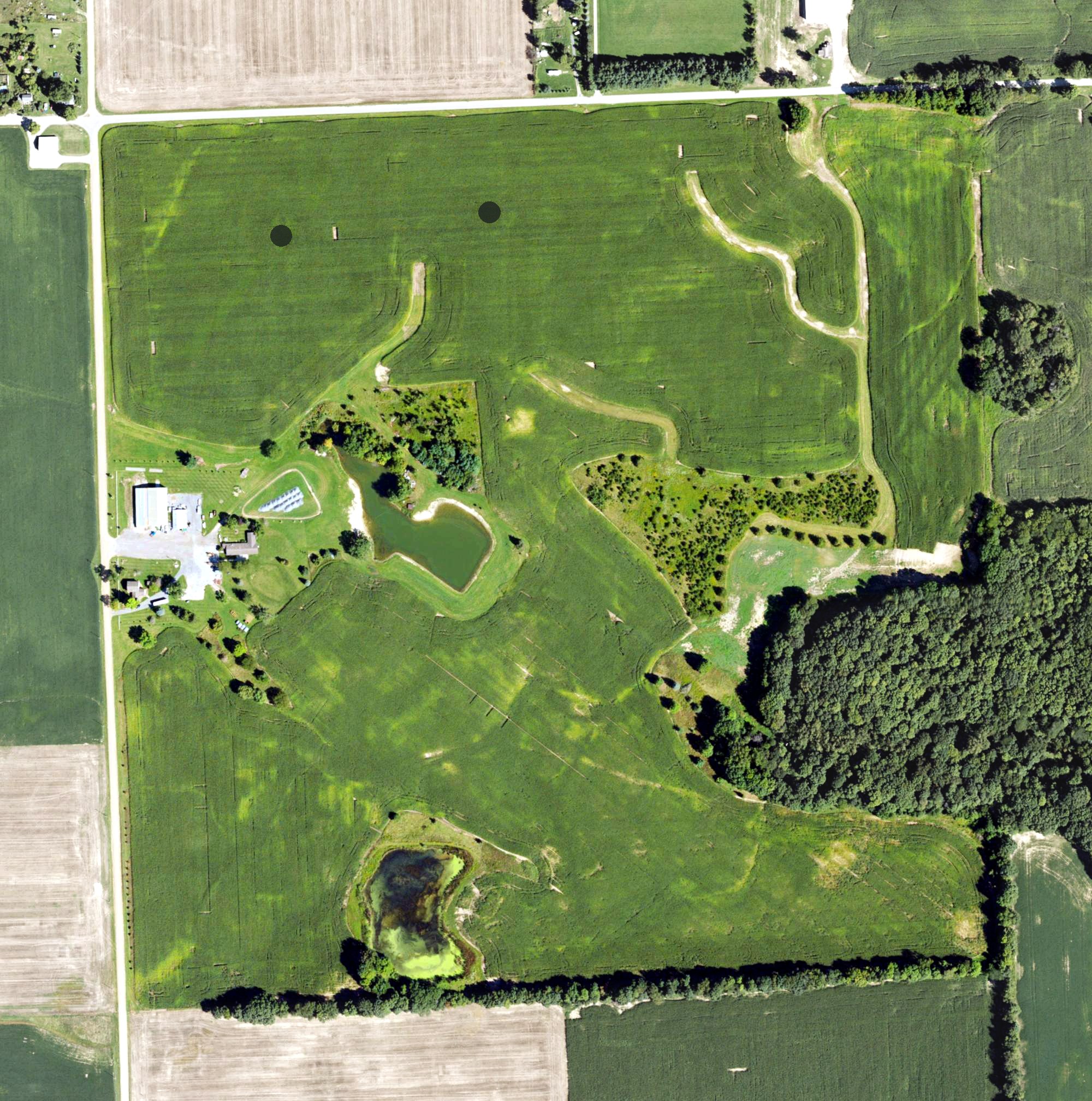 Aerial view of DeMor Hills Golf Course, MI