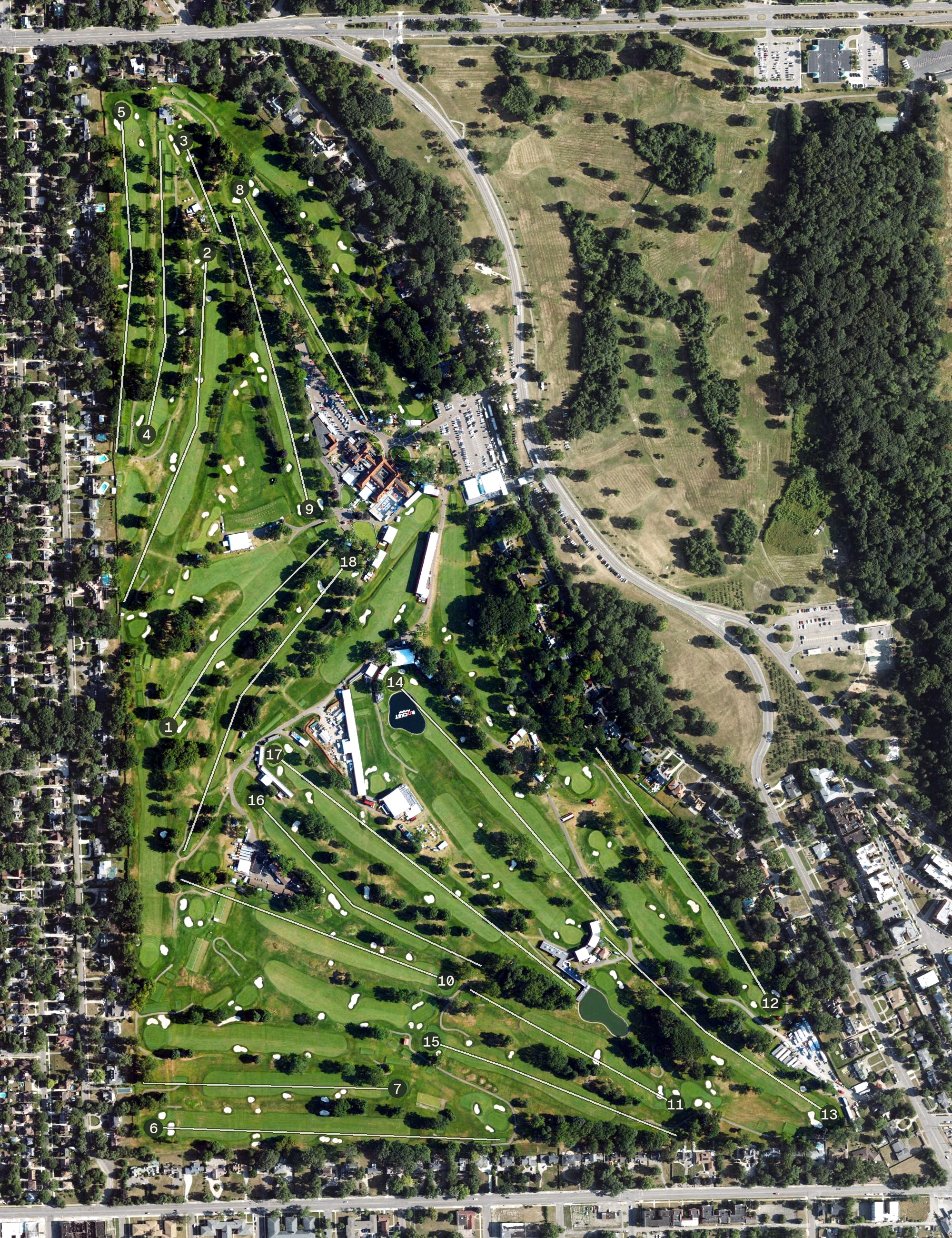 Aerial view of Detroit Golf Club, MI