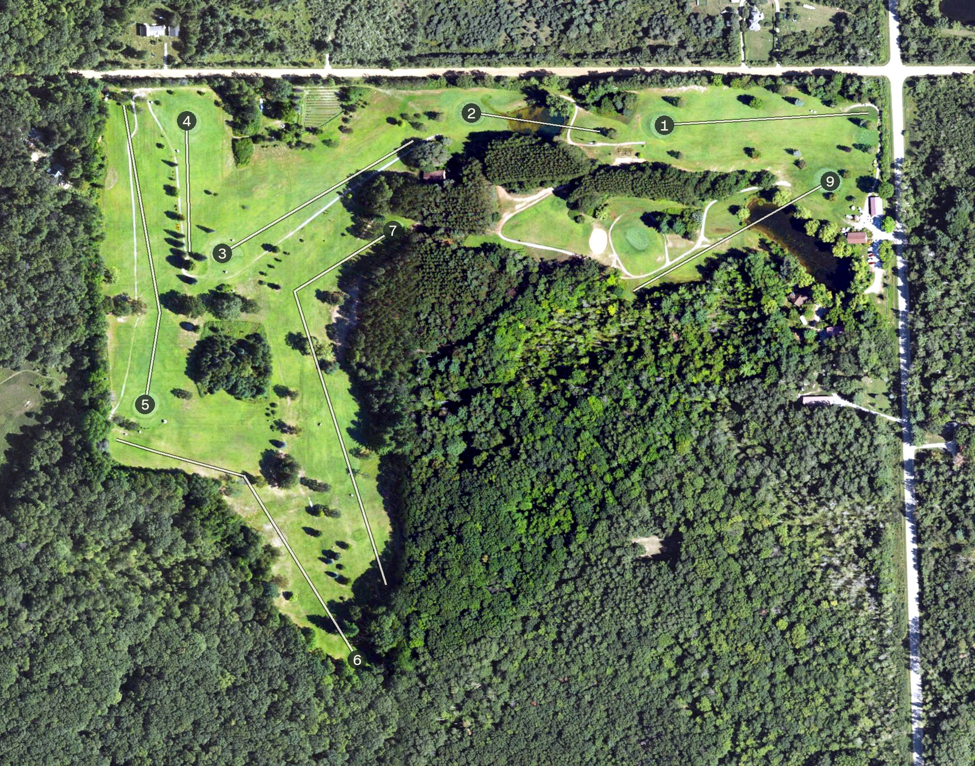 Aerial view of Devil's Knob Golf Course, MI