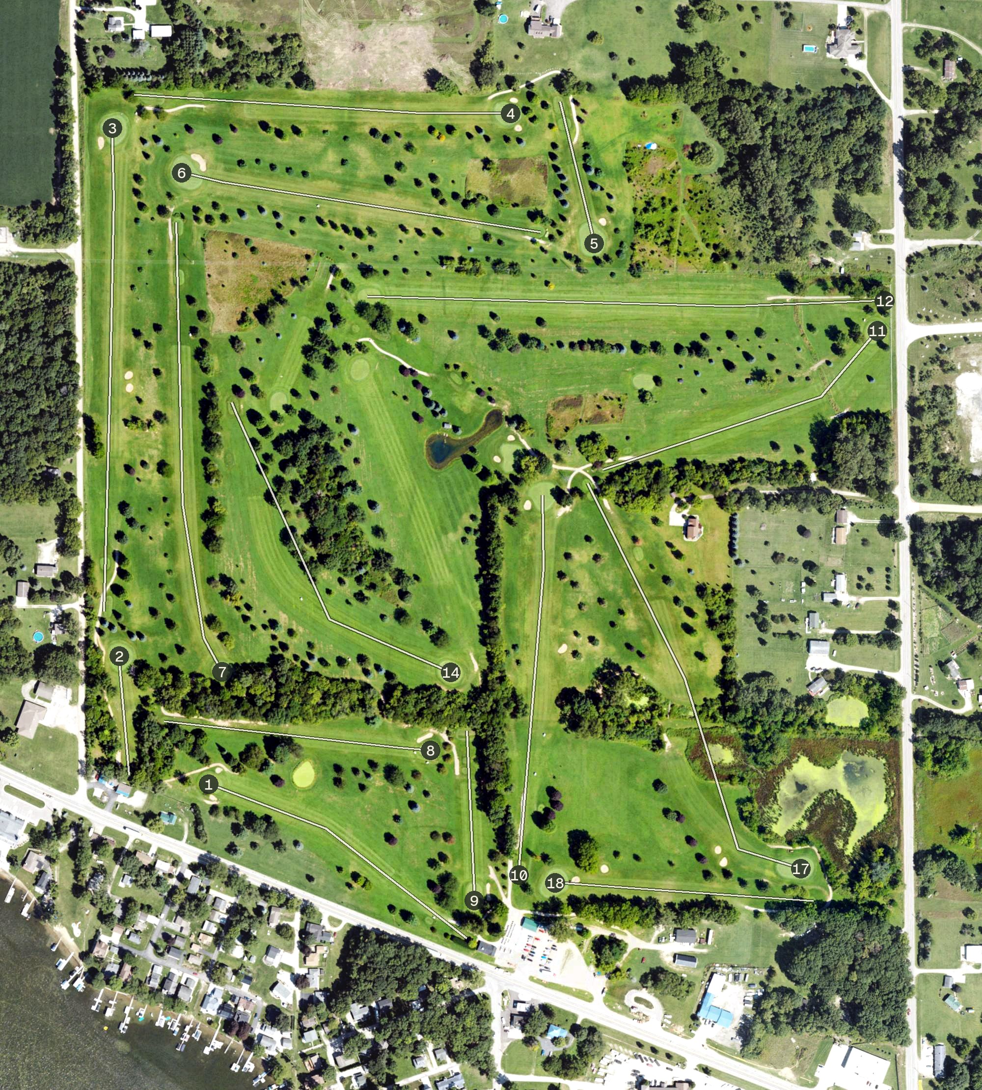 Aerial view of Devils Lake Golf Course, MI