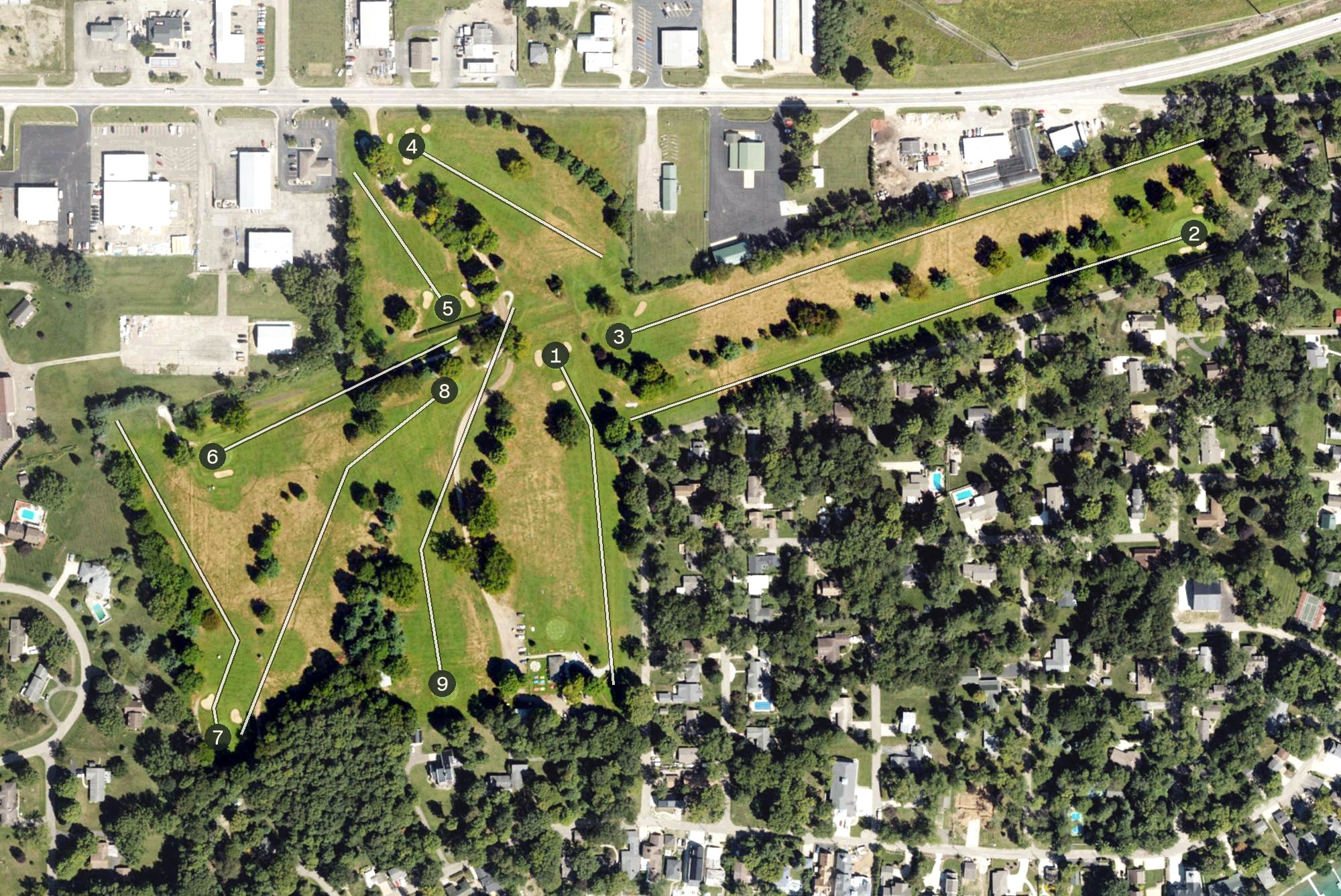 Aerial view of Diamond Lake Golf Club, MI