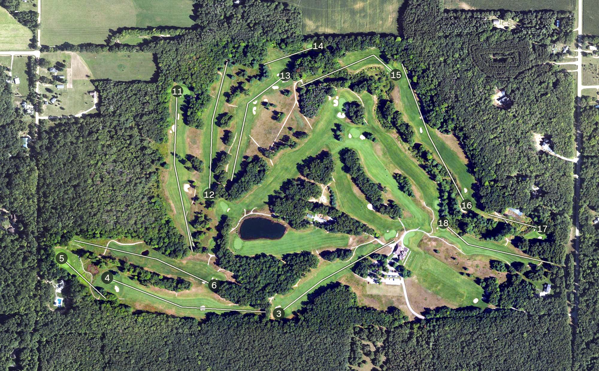 Aerial view of Diamond Springs Golf Course, MI