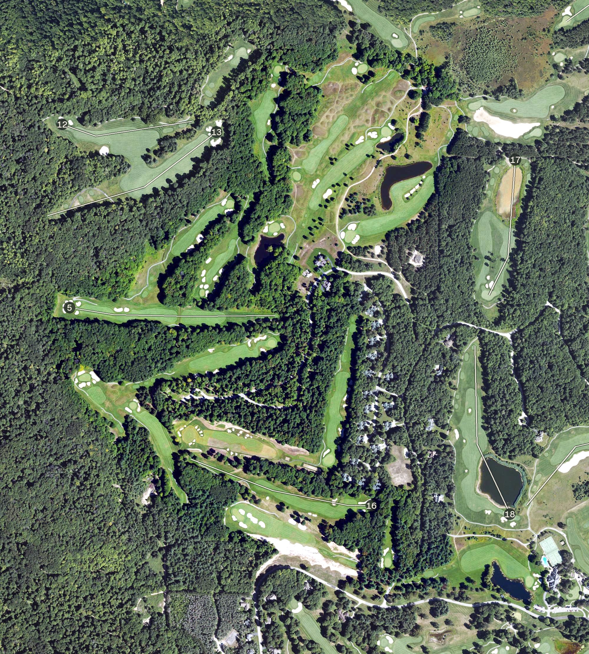 Aerial view of Donald Ross Memorial, MI