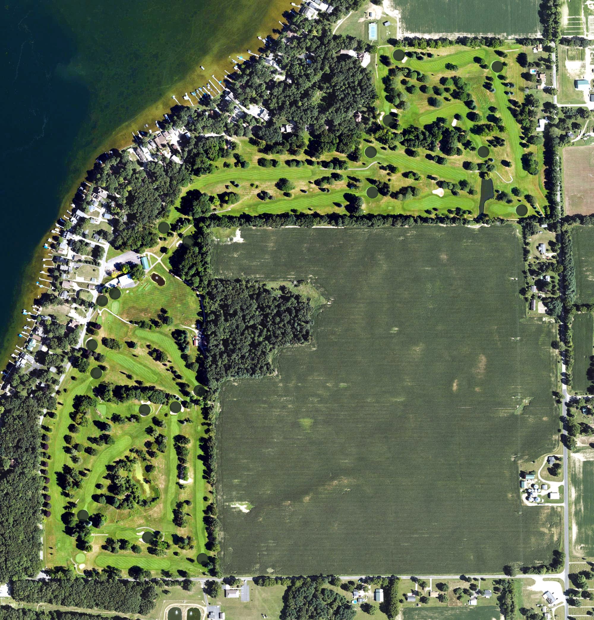Aerial view of Duck Lake Country Club, MI