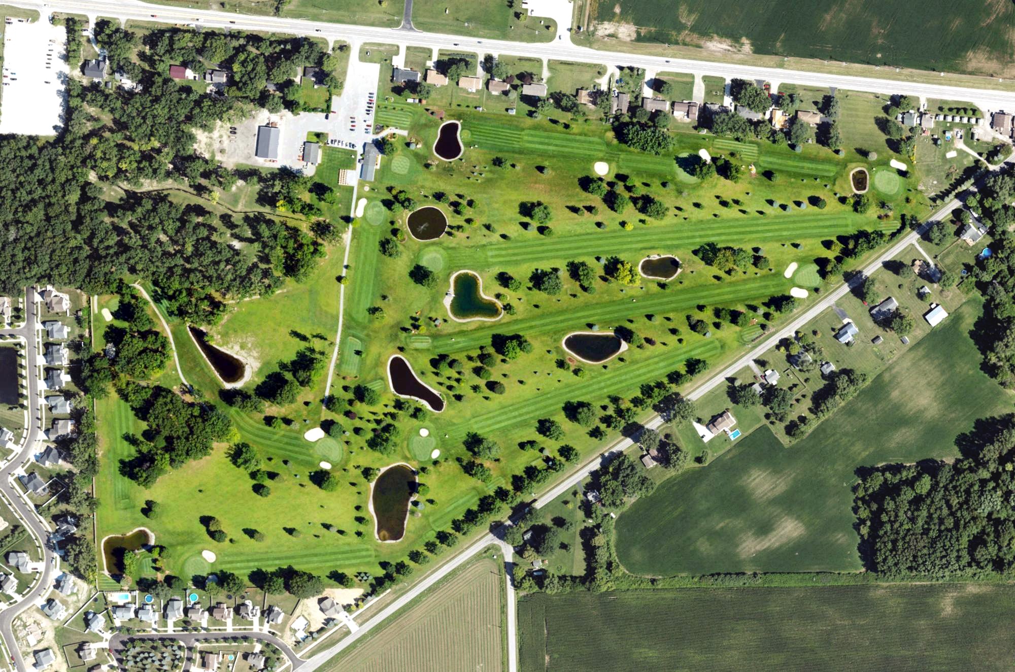 Aerial view of Dundee Golf Club, MI